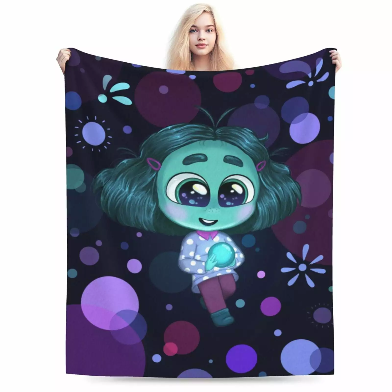 Inside Out Cartoon Throw Blanket. Super Soft Cozy Flannel Fleece Picnic Blanket for Boys Girls Adults. Warm Plush Blankets for Couch Sofa Bed Living Room