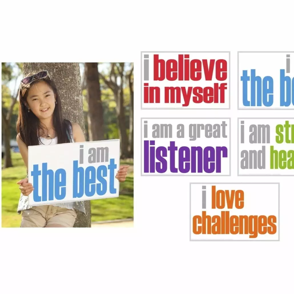 Inspired Minds Positivity Booster Posters. 11 x 17 Inches. Set of 5