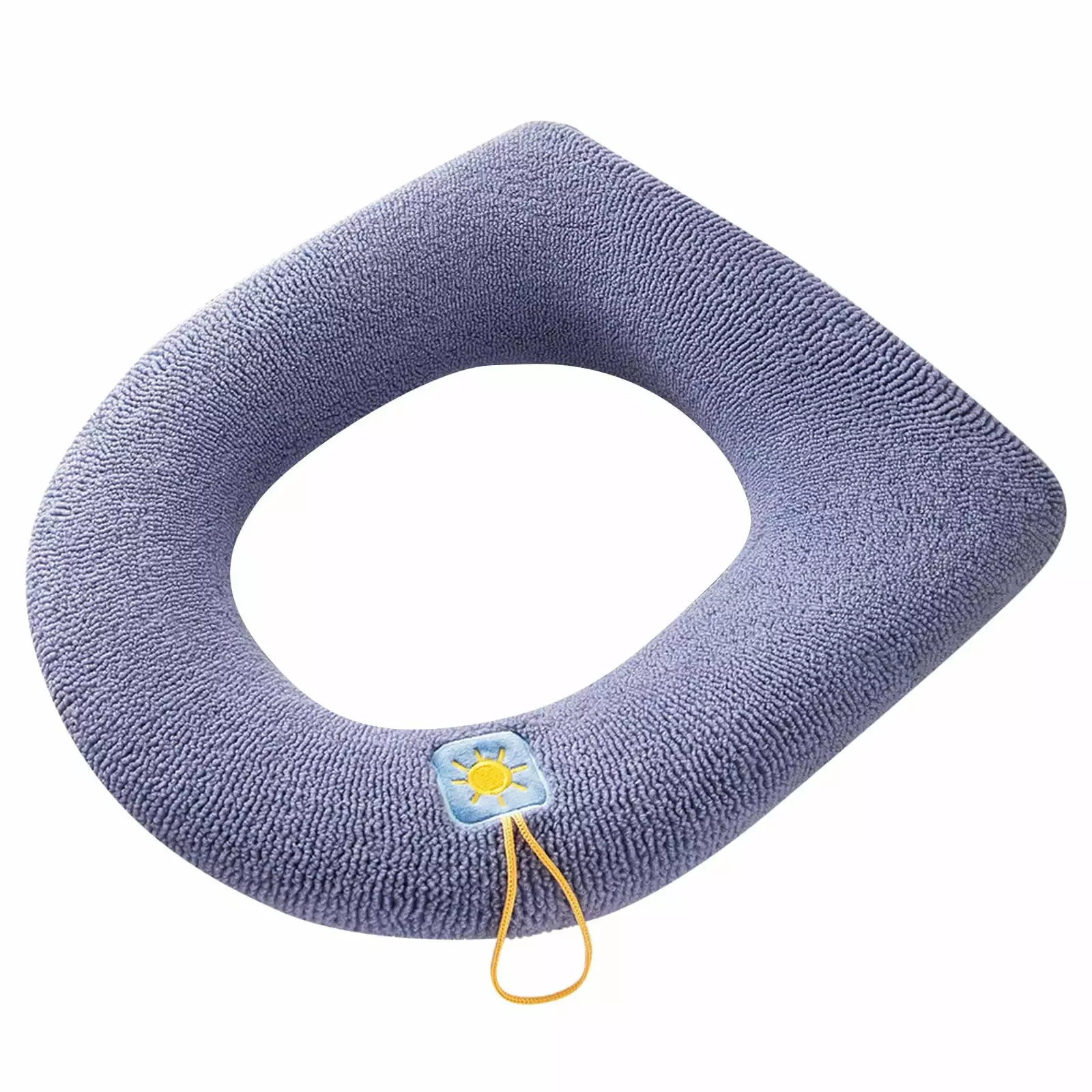 JDEFEG Bathroom Mat Kids Soft Toilet Seat Cover Pads Thicker Soft Bathroom Warmer Handle Toilet Seat Cover Pad Stretchable Washable and Easy Installation Cushioned Lid Seat Covers Blue