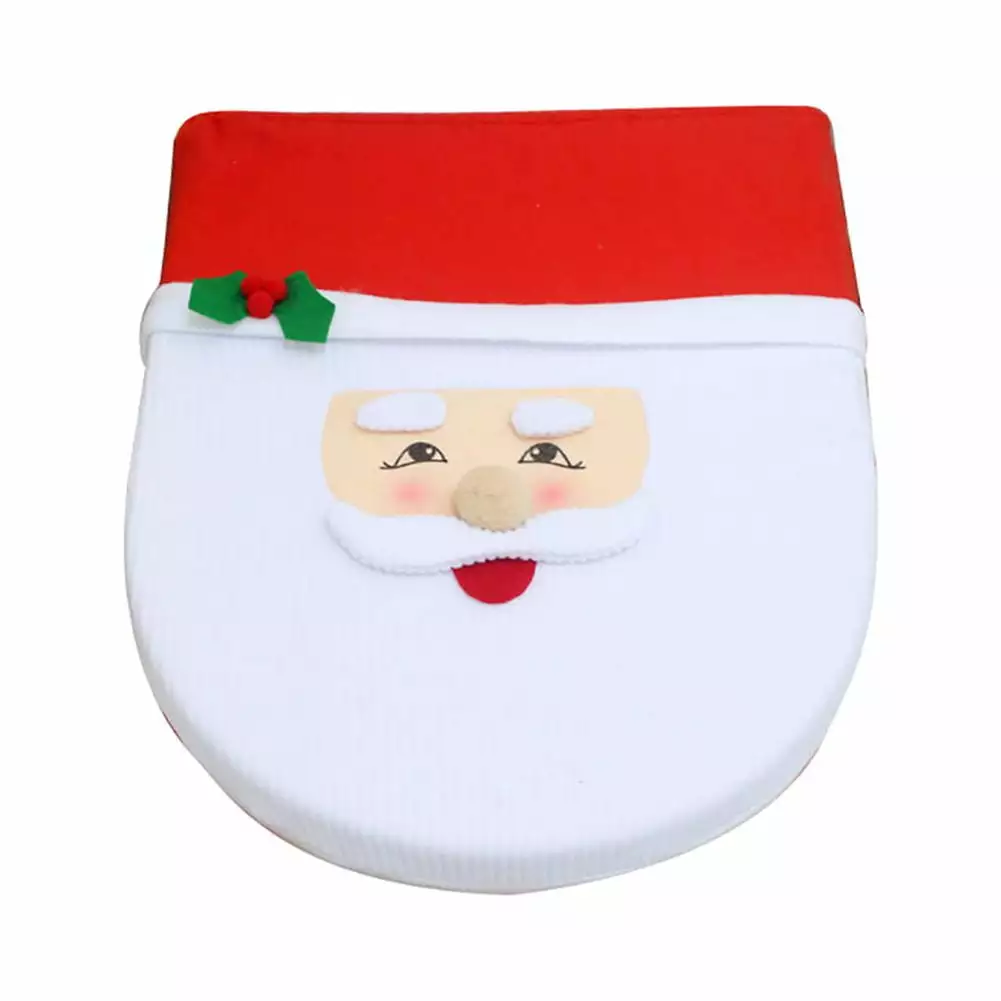 JHTongC Christmas Reindeer Snowman Santa Bathroom Toilet Seat Cover Pad Xmas Decoration