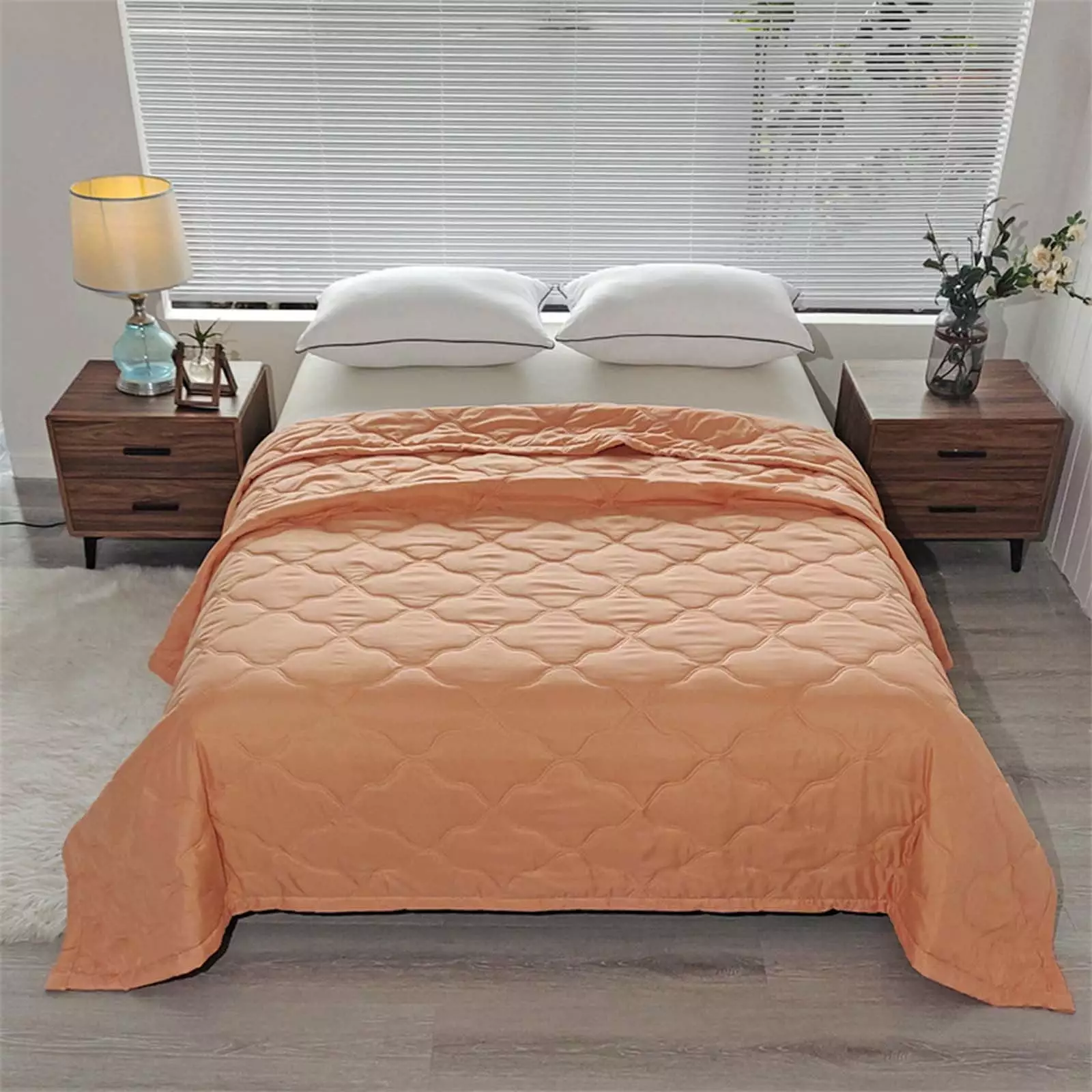 JOGZMZ Skin-friendly Plain Printed Washed Cotton Summer Quilt Ventilation Quilt107 Orange 39.37??59.05in