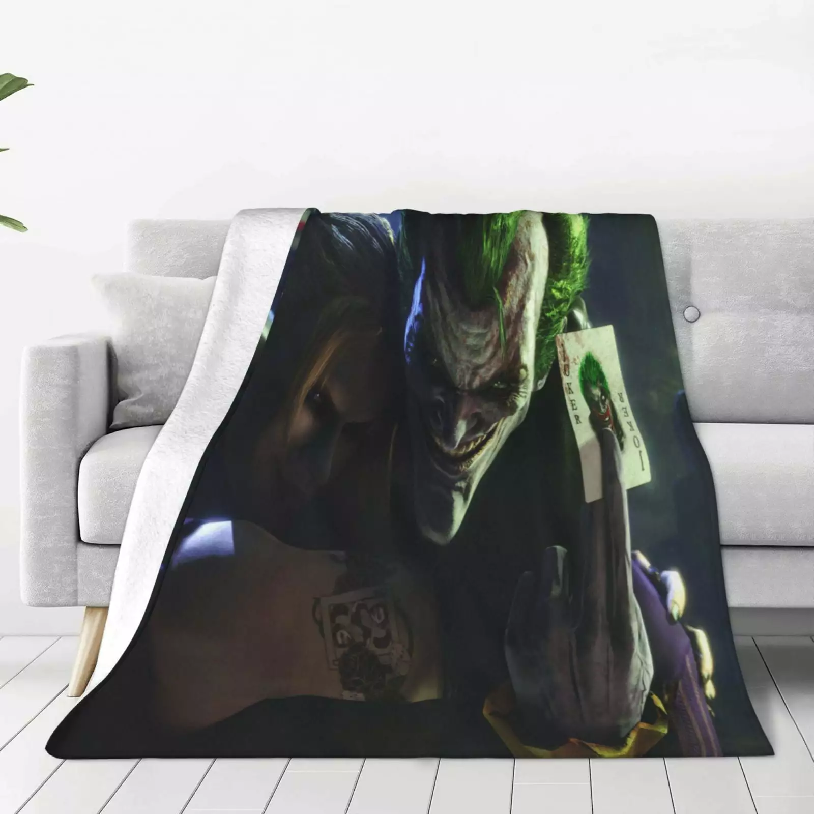 JOker Blanket for Kids Adults Lightweight Flannel Anime Throw Blanket Soft Cozy Cartoon Blankets for Couch Sofa Bed Living Room