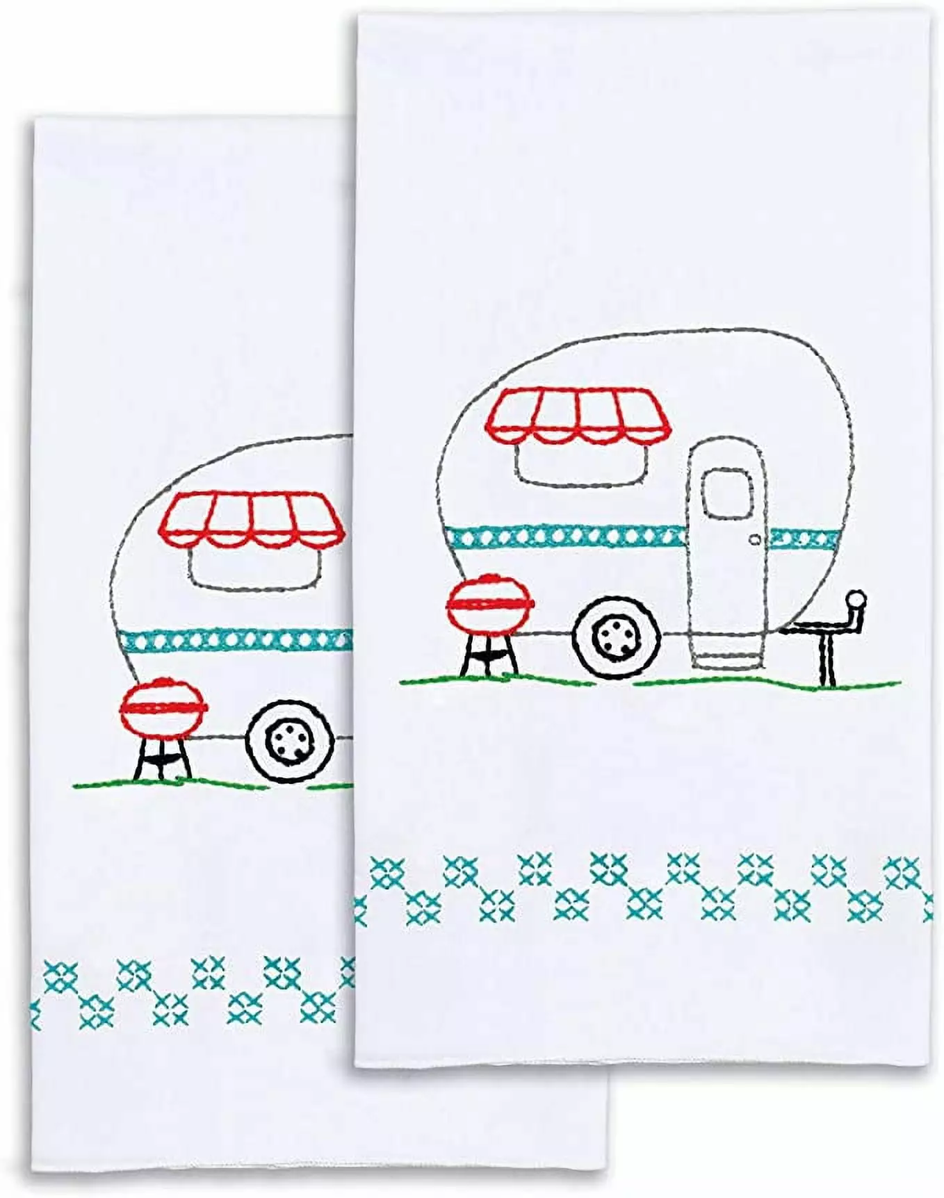 Jack Dempsey Stamped Decorative Hand Towel Pair 17X28-Camper