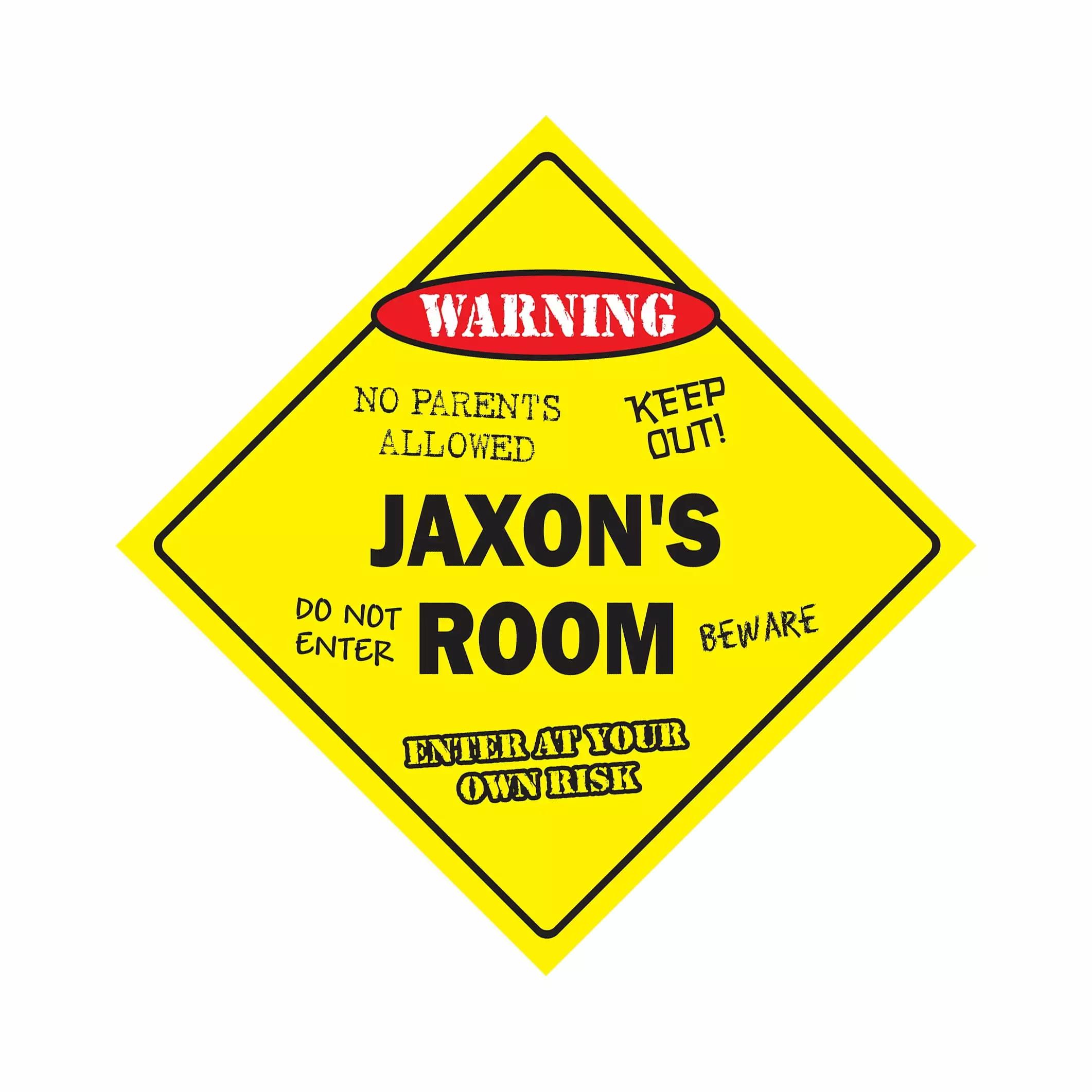 Jaxon's Room Sign Crossing Zone Xing | Indoor/Outdoor | 17 Tall kids bedroom decor door children's name boy girl