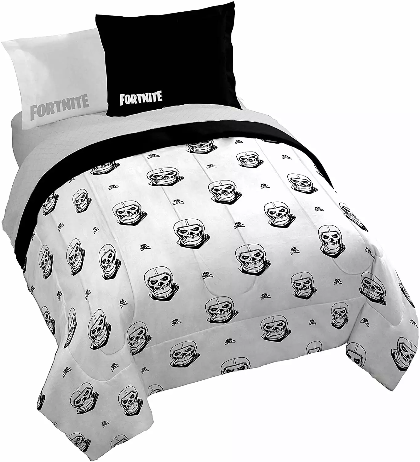 Jay Franco Fortnite Trooper 7 Piece Queen Bed Set - Includes Comforter & Sheet Set Bedding - Super Soft Fade Resistant Microfiber (Official Fortnite Product)