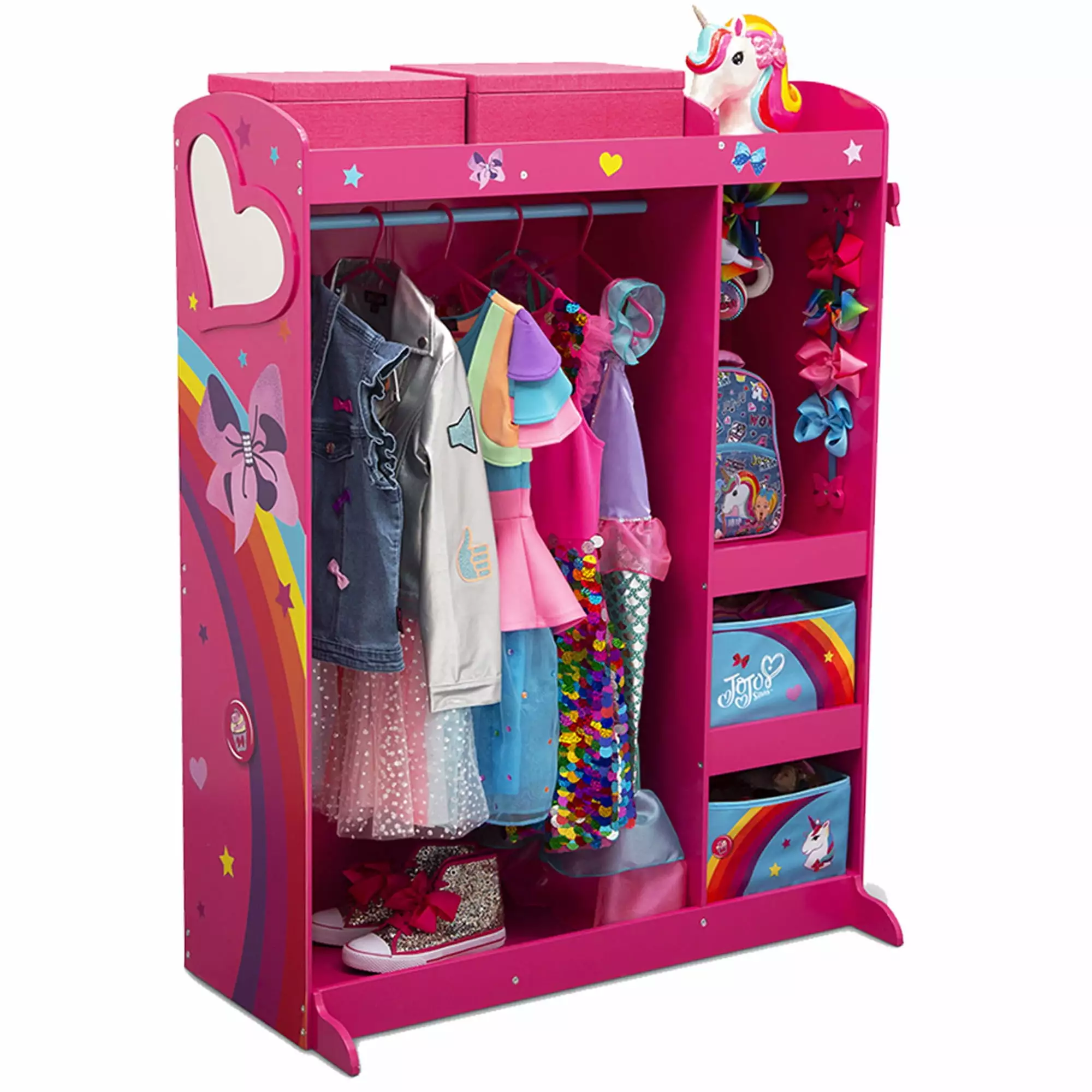 JoJo Siwa Dress and Play Boutique by Delta Children - Pretend Play Costume Storage Wardrobe. Pink