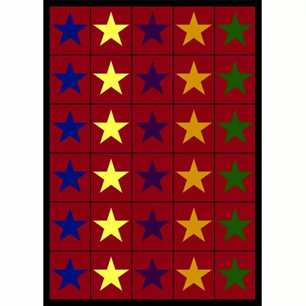 Joy Carpets 1458C Star Space 5 ft.4 in. x 7 ft.8 in. WearOn Nylon Machine Tufted- Cut Pile Educational Rug