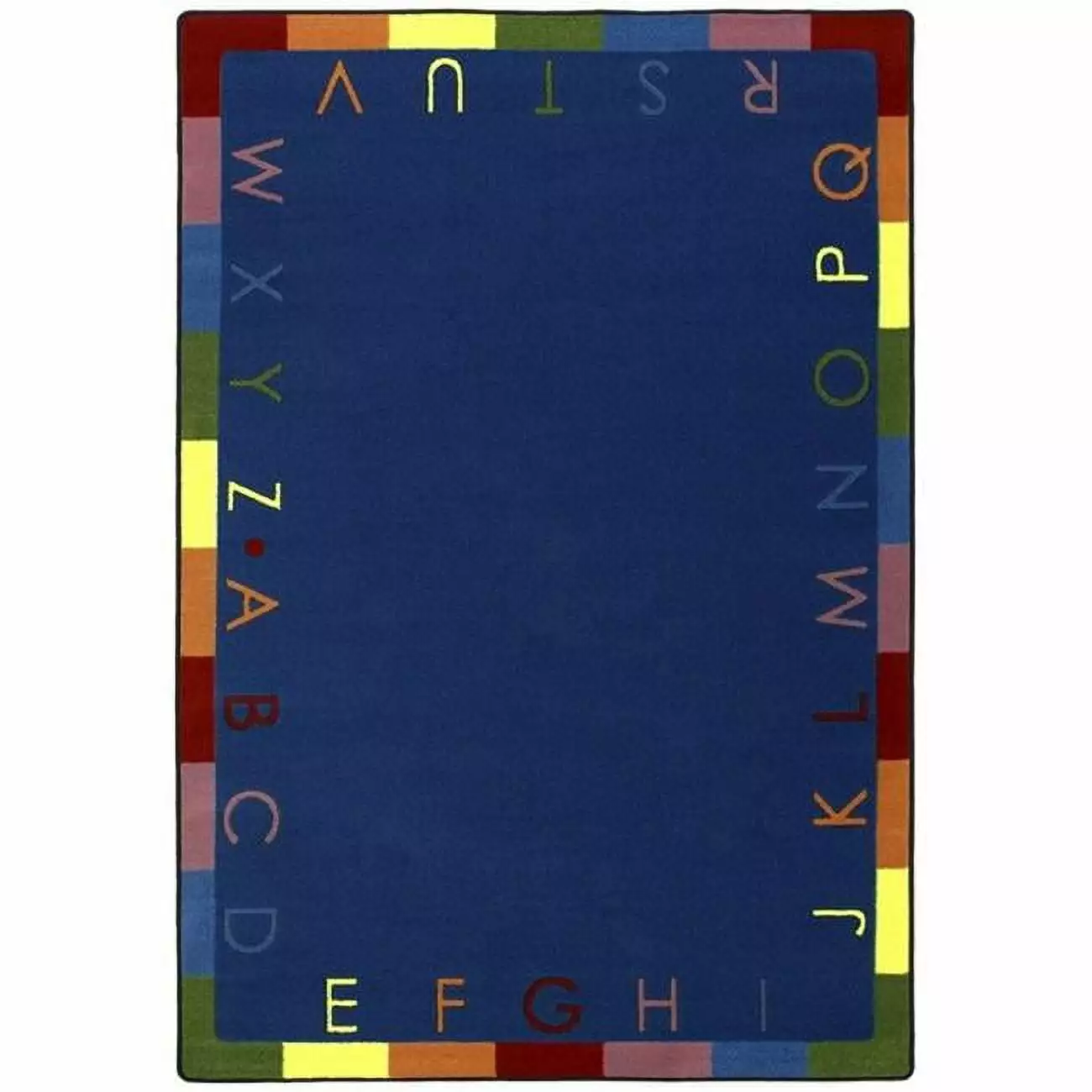 Joy Carpets 1543B-01 Rainbow Alphabet Bold 3 ft.10 in. x 5 ft.4 in. 100 Pct. STAINMASTER Nylon Machine Tufted- Cut Pile Educational Rug