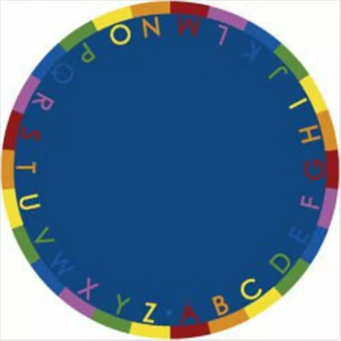 Joy Carpets 1543E-01 Rainbow Alphabet Bold 7 ft.7 in. Round WearOn Nylon Machine Tufted- Cut Pile Educational Rug