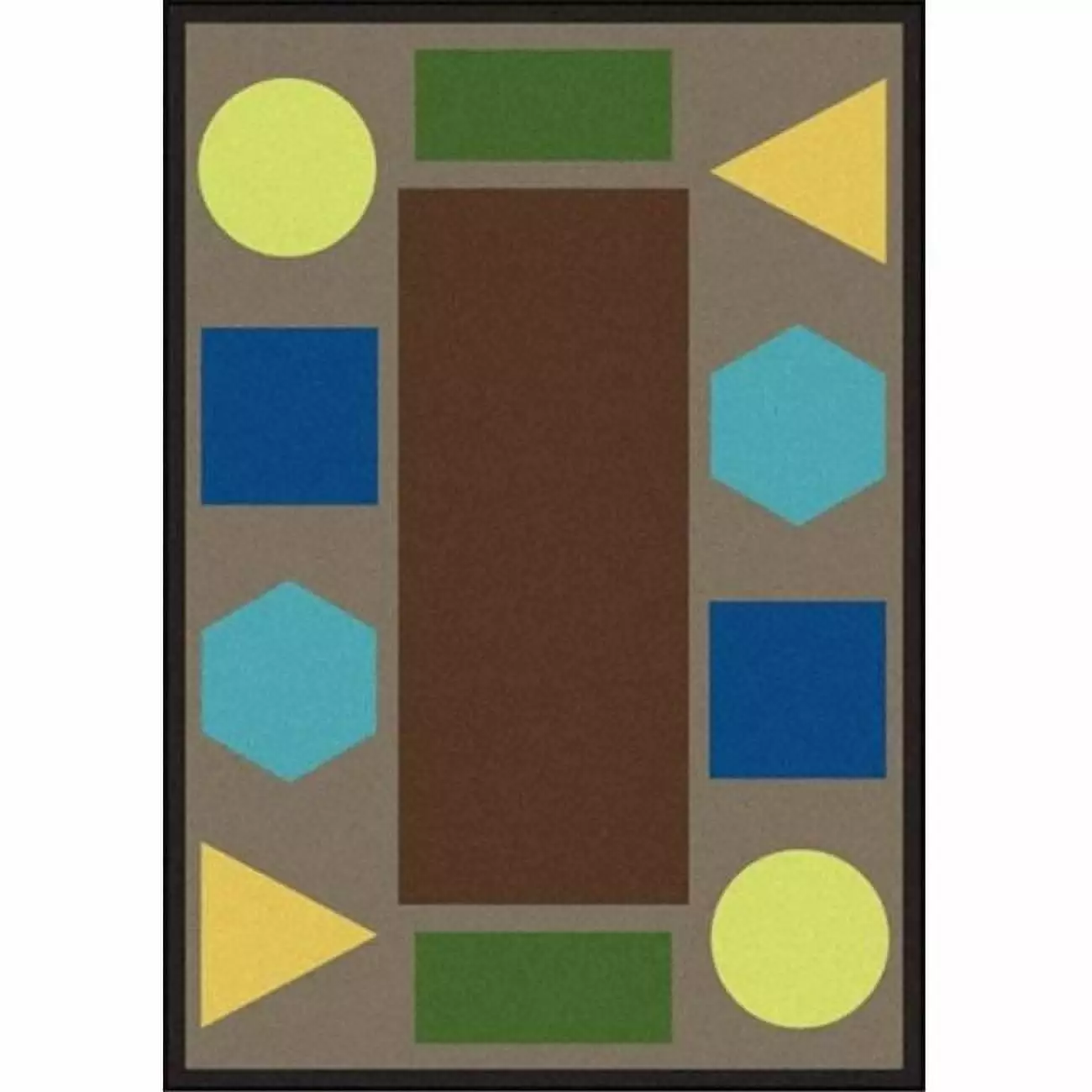 Joy Carpets 1671C-02 Sitting Shapes Rug 5 ft. 4 in. x 7 ft. 8 in. - Earthtone