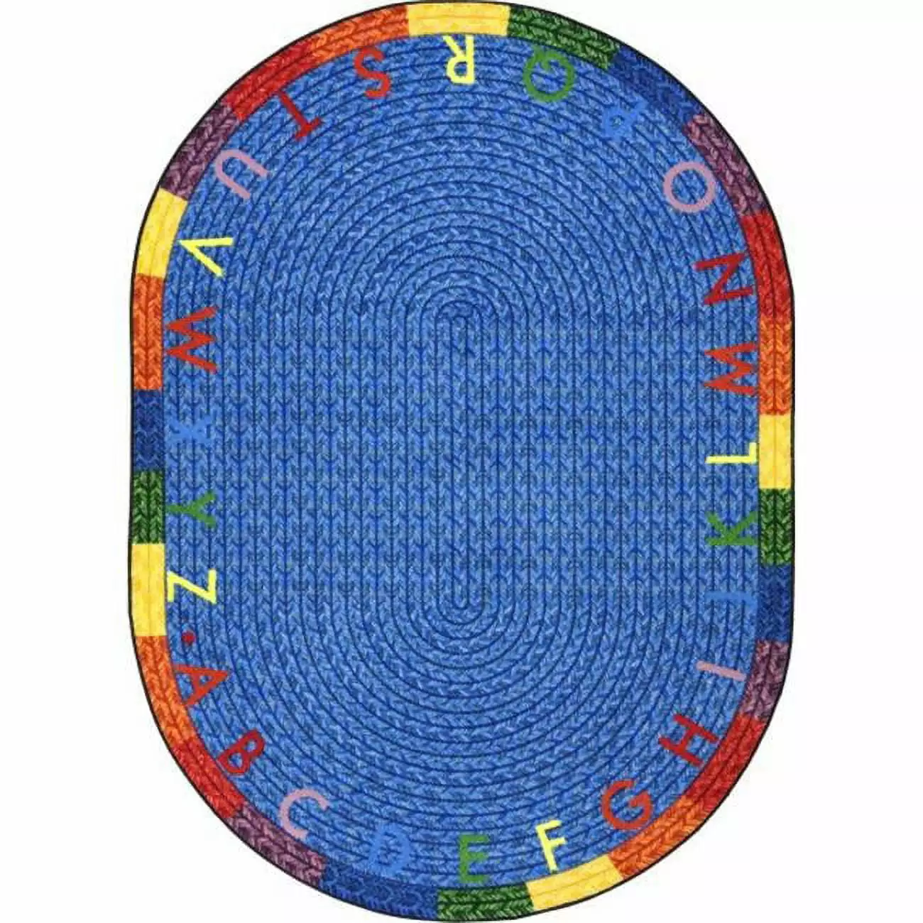 Joy Carpets 1674H Kid Essentials Alphabet Braid Early Childhood Round Rugs Multi Color - 5 ft. 4 in.