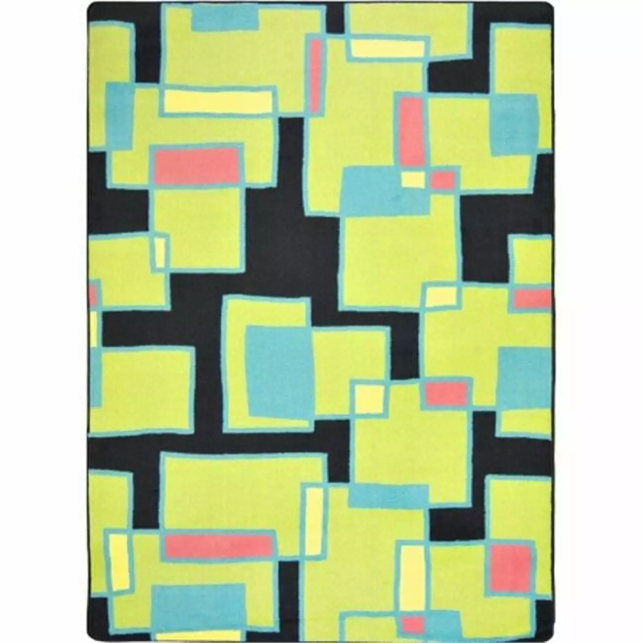 Joy Carpets 1711D-03 Kid Essentials Outside the Box Rectangle Teen Area Rugs 03 Tropical - 7 ft. 8 in. x 10 ft. 9 in.