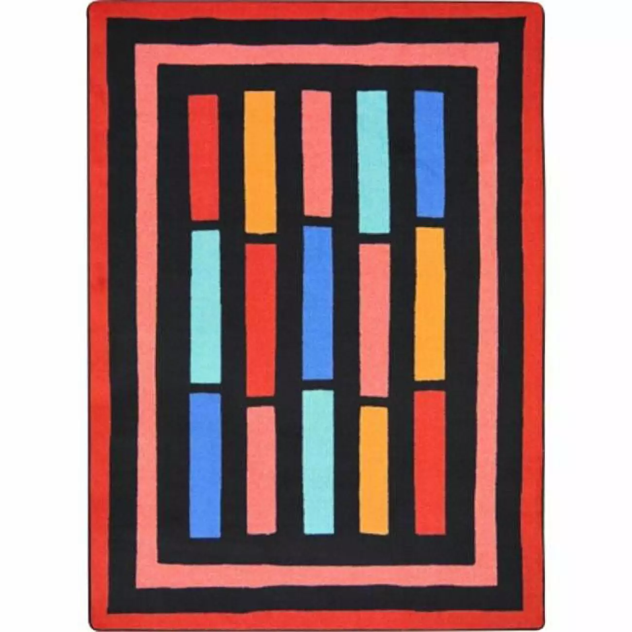 Joy Carpets 1722D-02 Kid Essentials Traffic Jam Rectangle Teen Area Rugs 02 Red - 7 ft. 8 in. x 10 ft. 9 in.