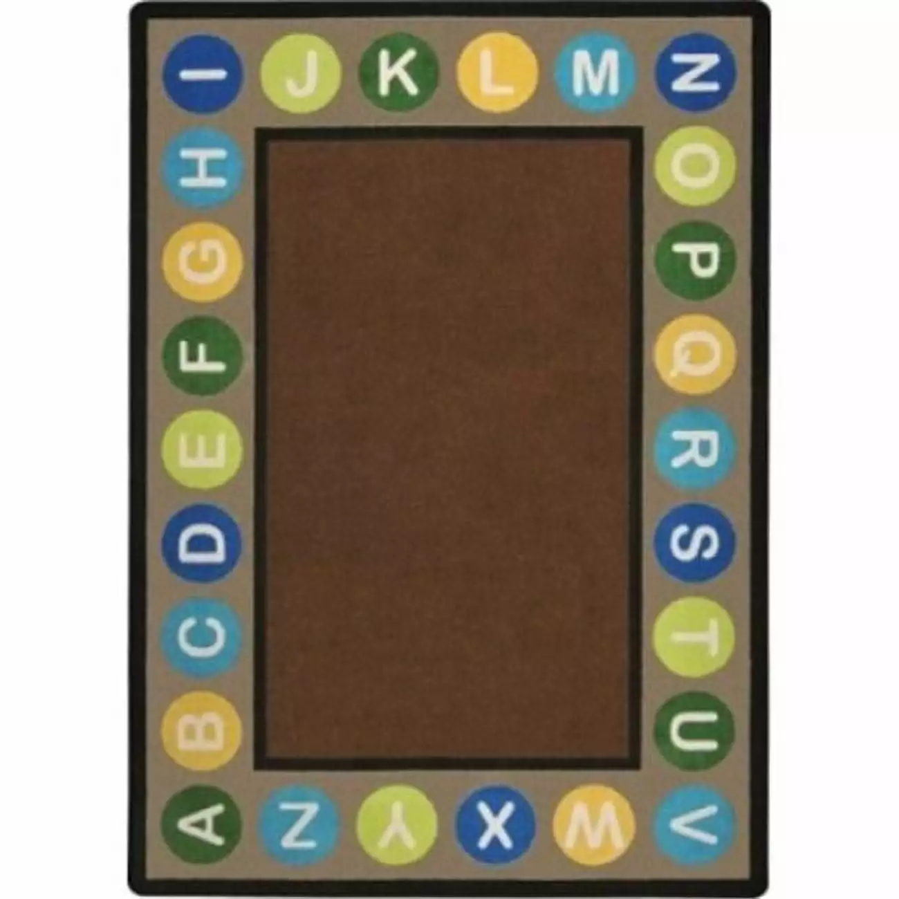 Joy Carpets 1786C-02 Alphabet Spots Rug 5 ft. 4 in. x 7 ft. 8 in. - Earthtone