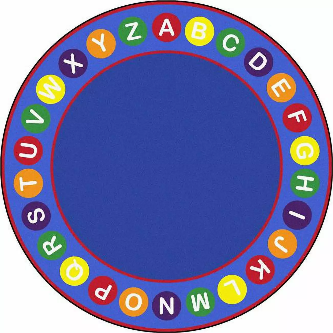 Joy Carpets 1786E-01 7 ft. 7 in. Alphabet SpotsKid Essentials Round Rug Multicolor