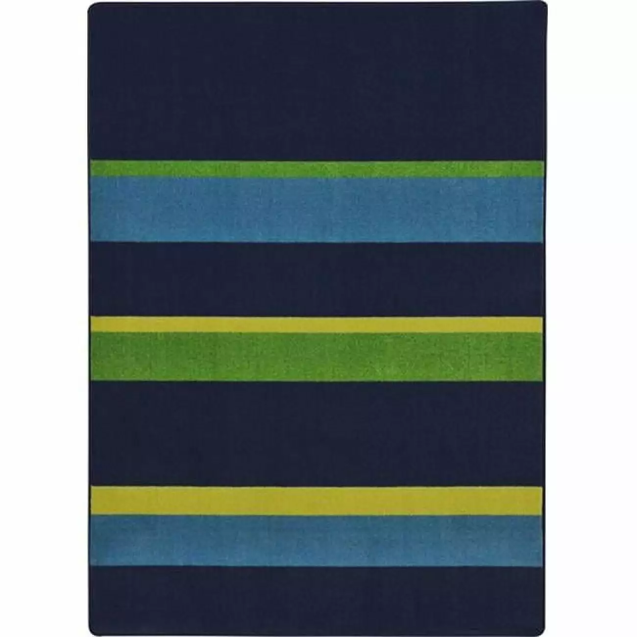 Joy Carpets 1860C-02 Straight and Narrow Teen Area Rugs - 5 ft. 4 in. x 7 ft. 8 in. - Navy