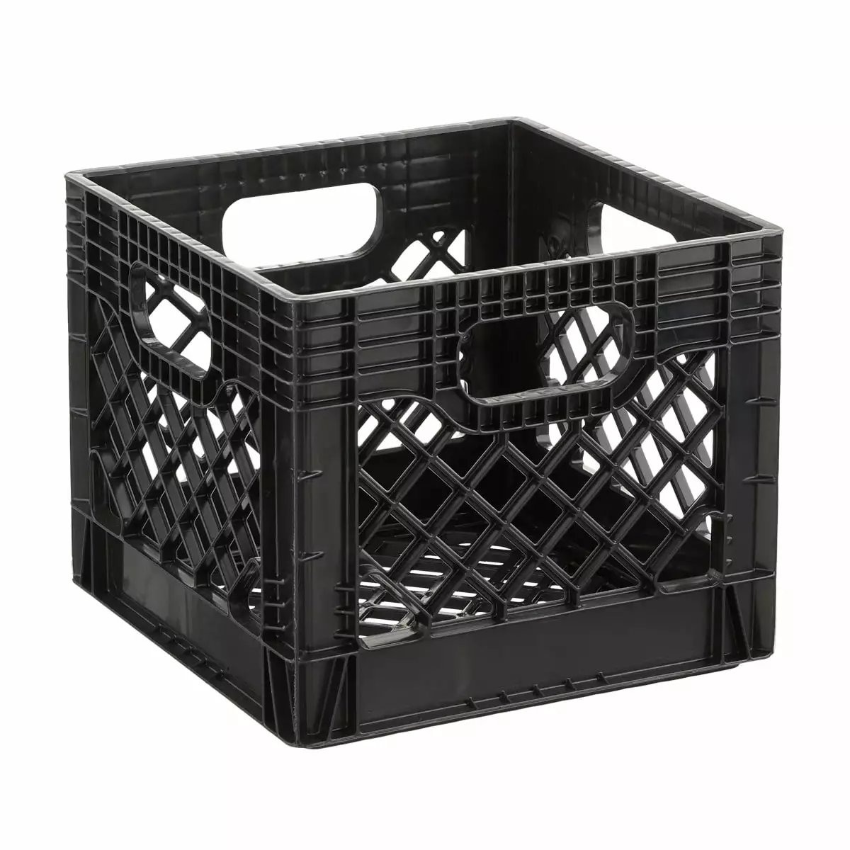 Juggernaut Storage 16QT Heavy-Duty Plastic Square Milk Crate Black