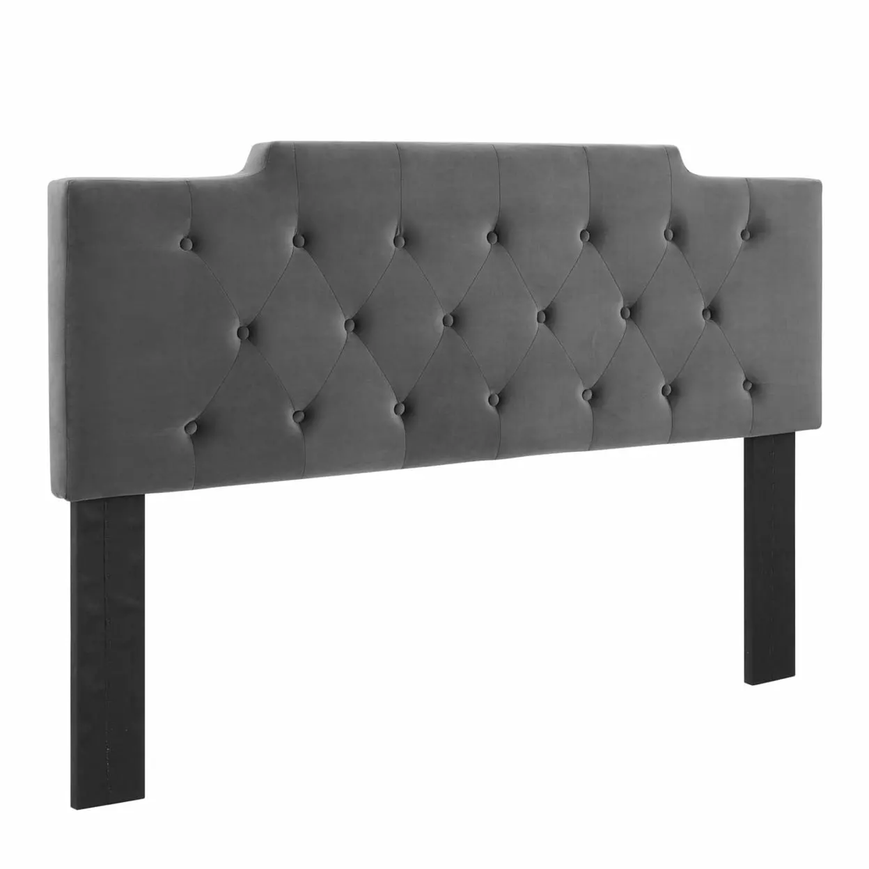 Modway Juliet Tufted Full/Queen Performance Velvet Headboard in Charcoal