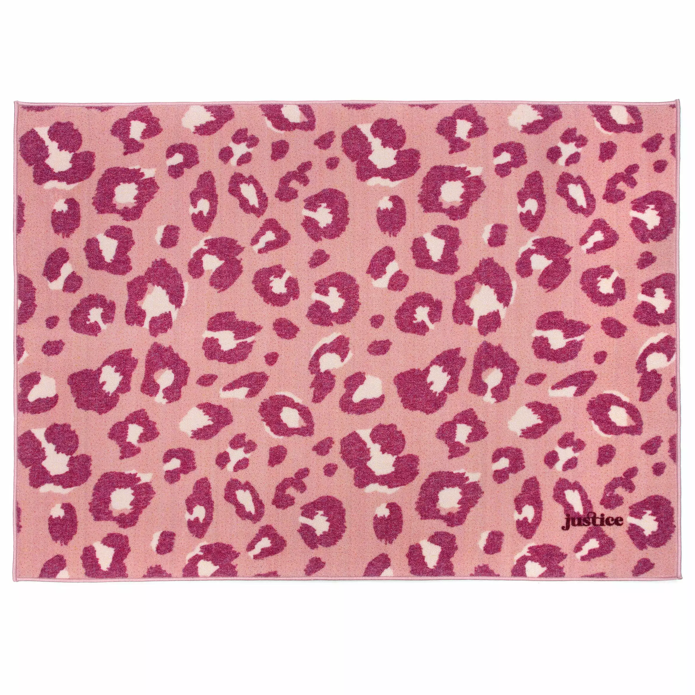 Justice Pink Animal Print Nylon Room Rug. 4.3'x5.7'