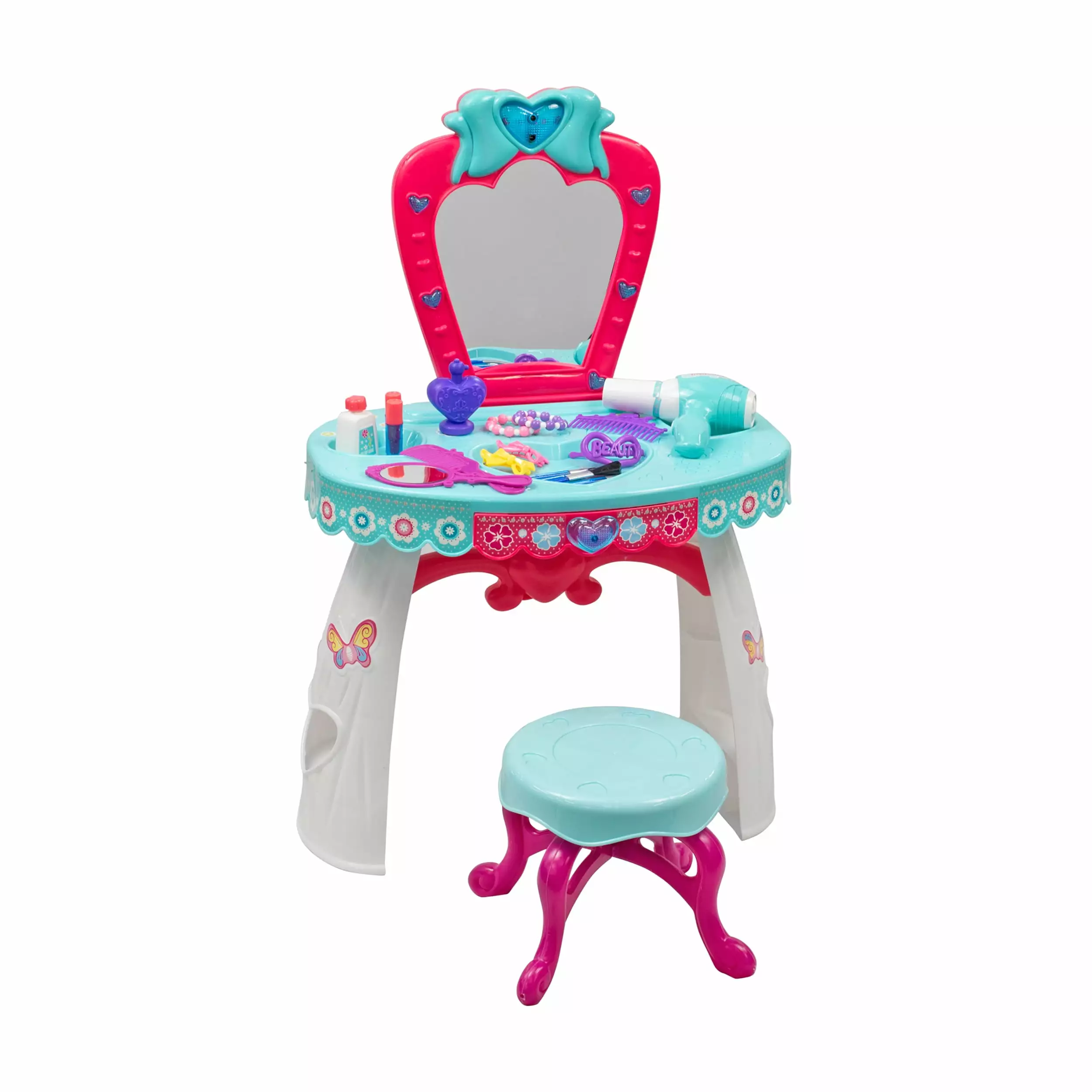 KNP Brands Girls Plastic Vanity Dressing Table with Stool