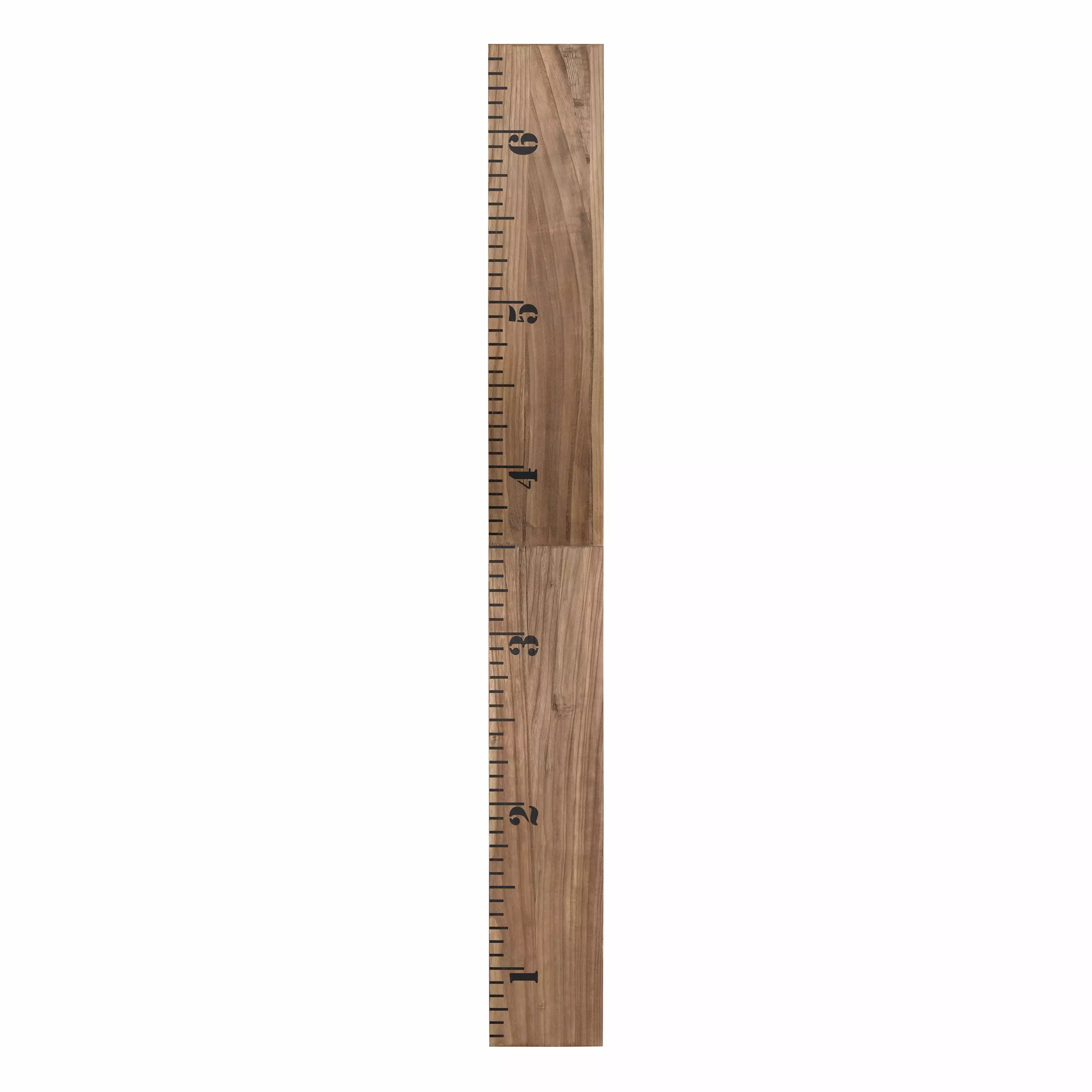 Kate and Laurel Growth Chart 6.5' Wood Wall Ruler. Rustic Brown