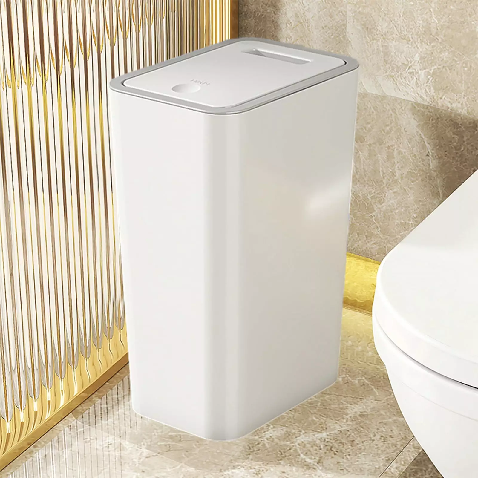 Kayannuo Home Essentials Clearance Household Push-type Light Luxury Trash Can For Living Room Kitchen And Bathroom With Lid And Deodorant Trash Can Gifts for Women and Men(12.99x7.67x5.11in White)