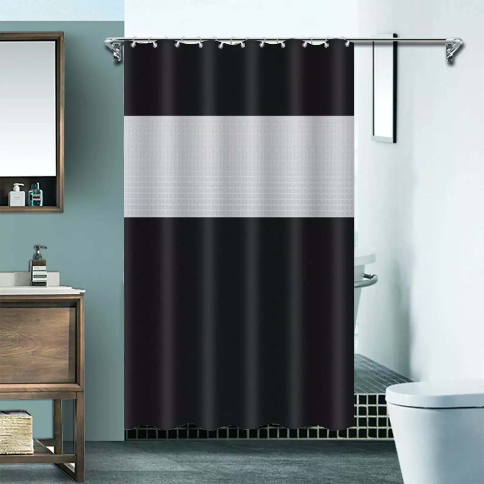 Kayannuo Valentines Day Clearance Shower Curtain For Bathroom Modern Shower Curtain Winter In Bath 71x71 Inches Long Shower Curtains Set . Hotel Style With Translucent Top Window