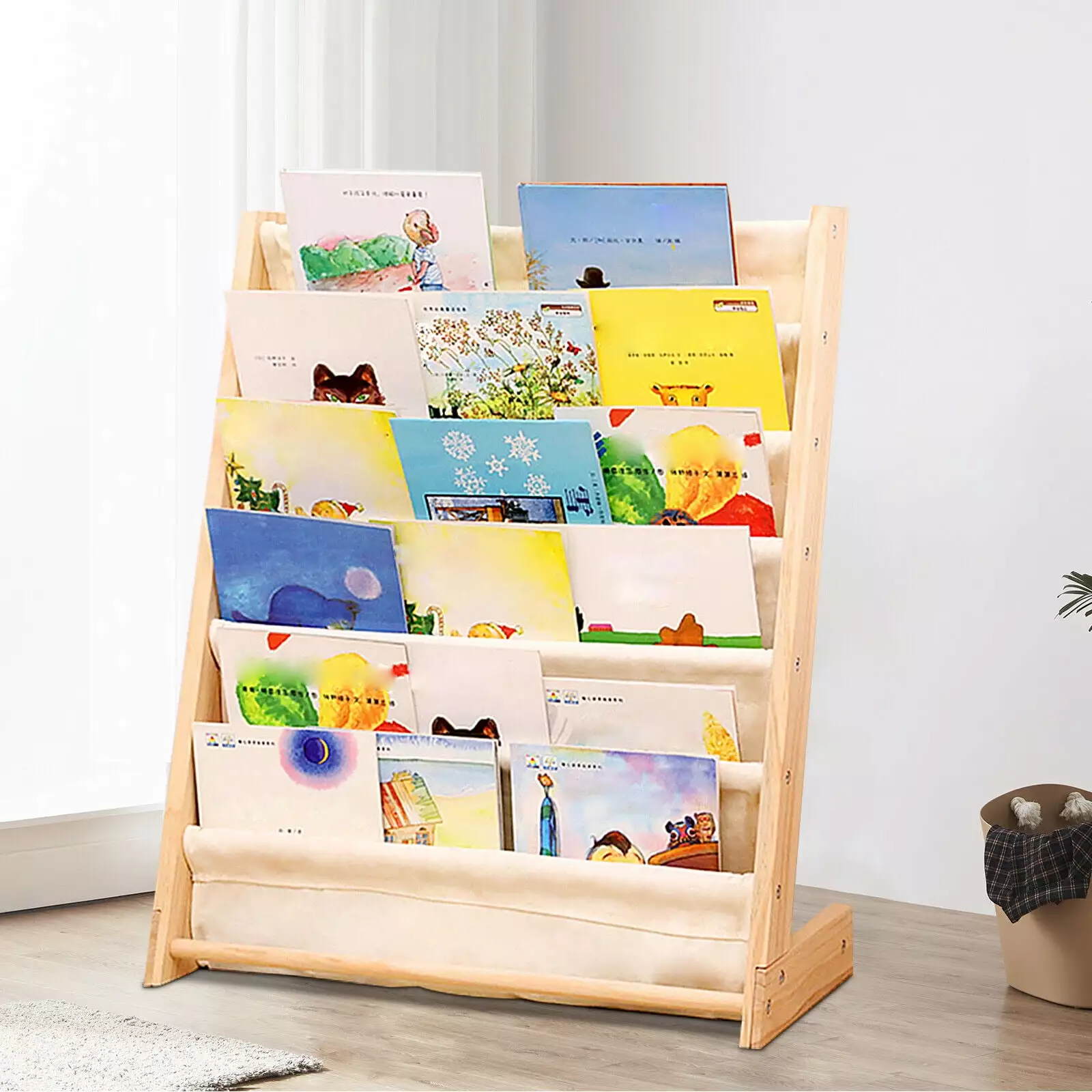 Kid Bookcase Shelf. Book Rack Kids Toys Organizer Shelves With 6 Tiers Bookshelf