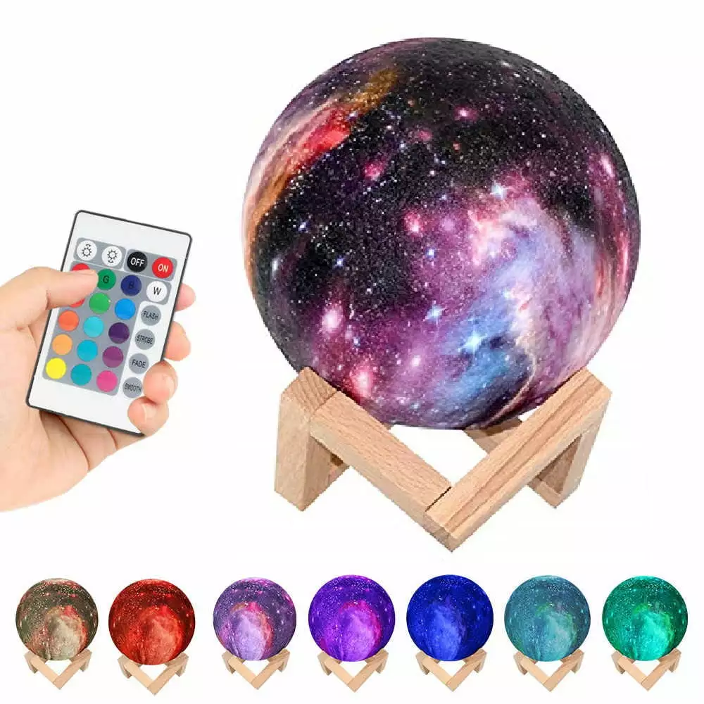 Kid Universe Galaxy toy outer space bedroom 3D Globe Touch Lamp remote 6 in.