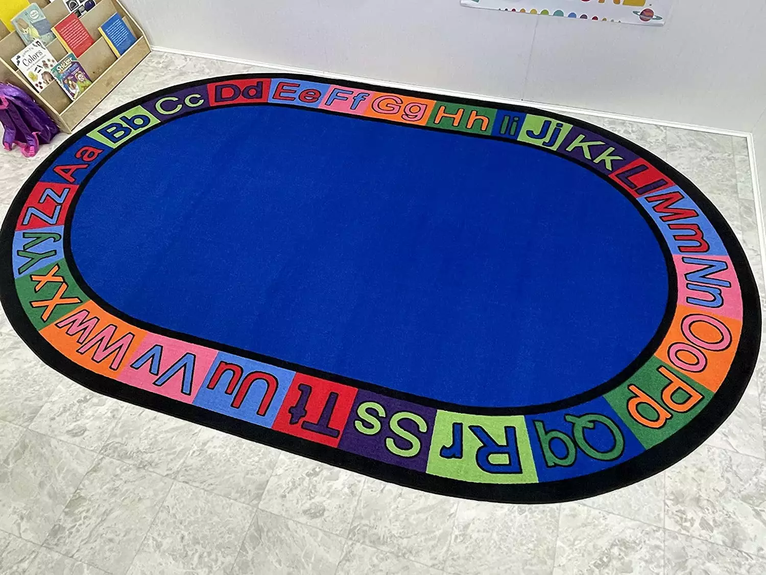 KidCarpet Alpha Circle Time ABC Multicolored Rug Bright. 6' x 8'6 Oval | Indoor | Educational Carpet Rug for Home or School Learning Area. Classroom. Kid's Bedroom or Playroom