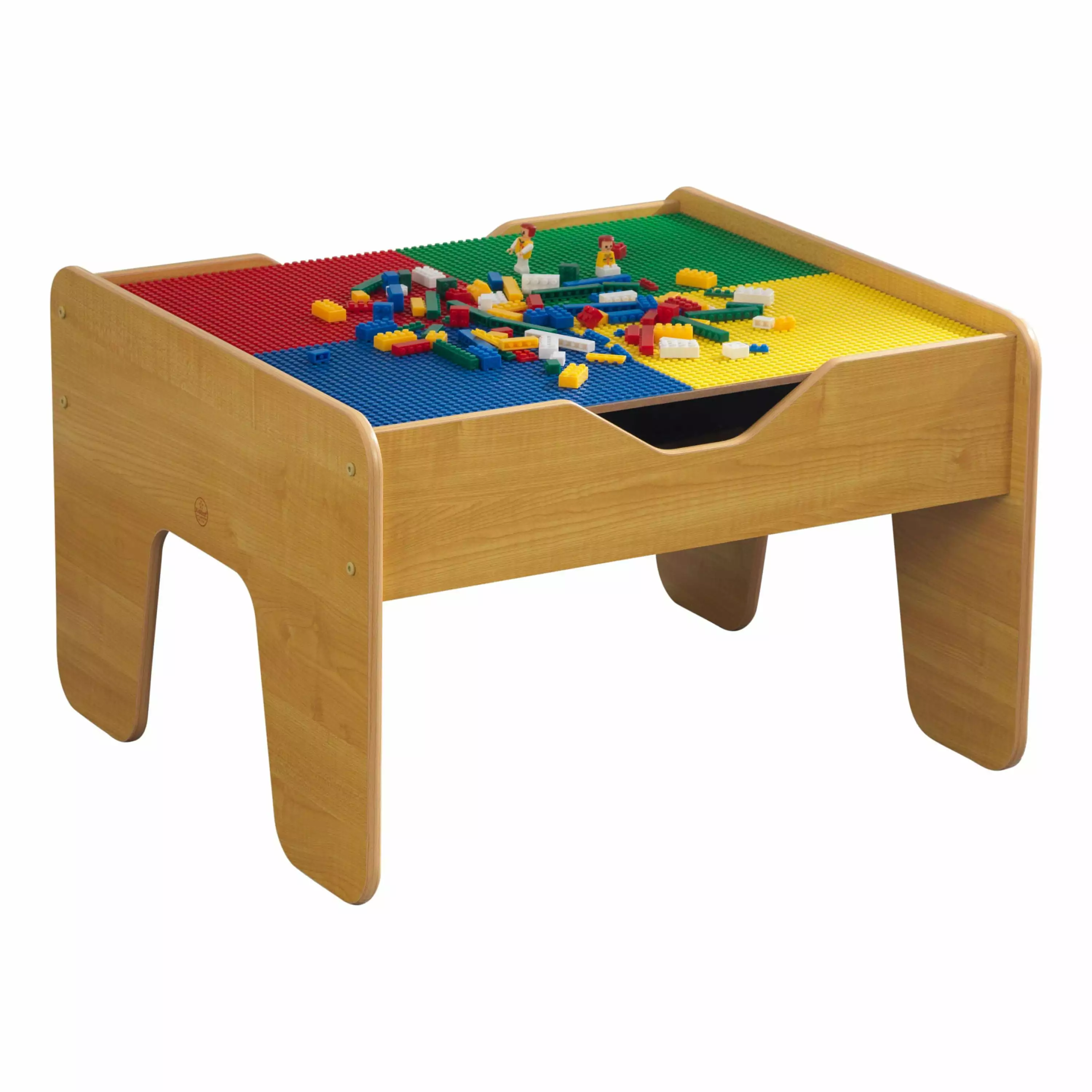 KidKraft Reversible Wooden Activity Table with Board and Train Set. Natural. for Ages 3+ Years