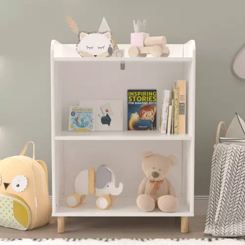 Kids 3-Tier Bookcase Book Display. Bookshelf Toy Storage Cabinet Organizer for Children's Room. Playroom. Nursery