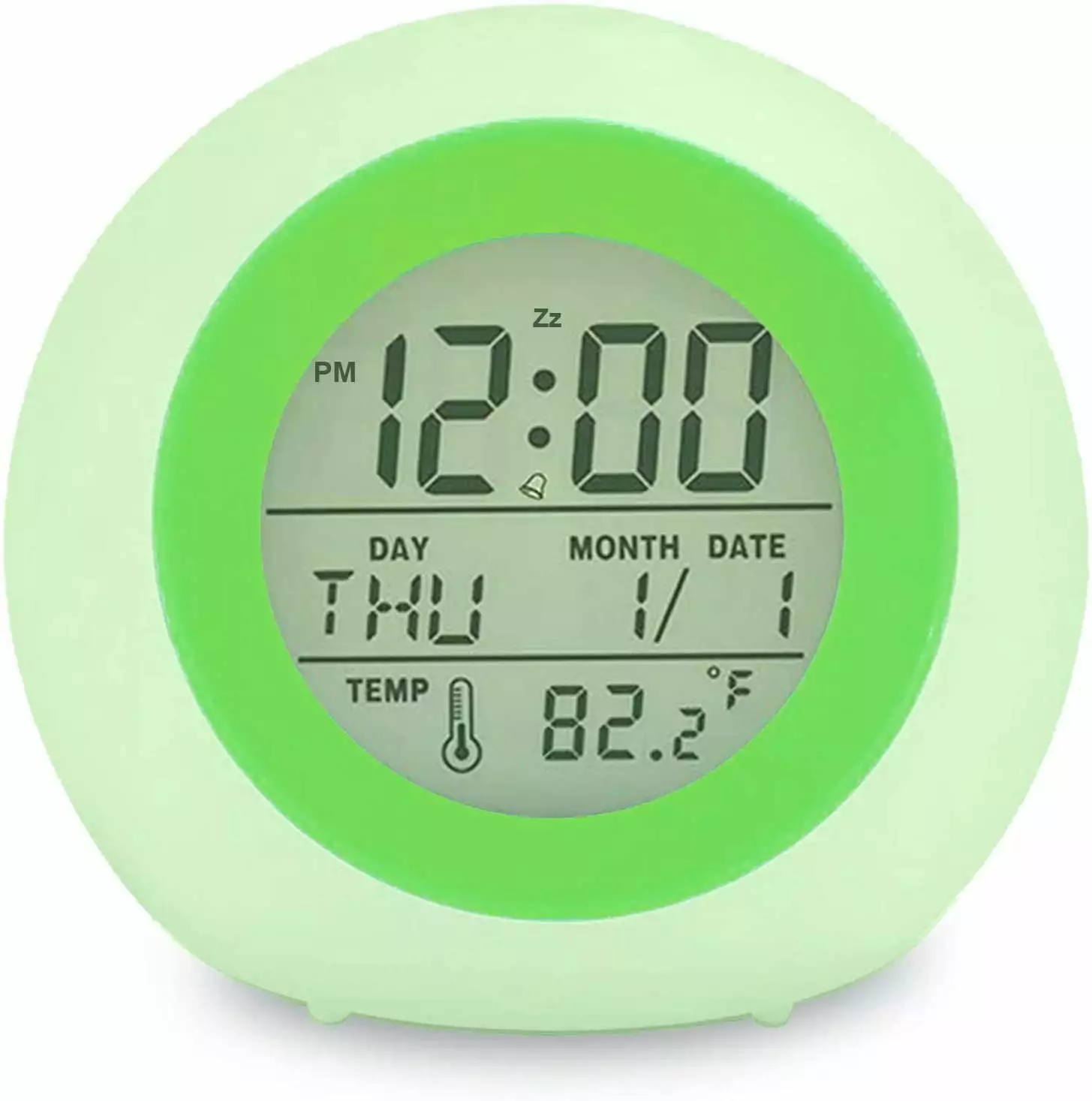 Kids Alarm Clock Easy Setting Digital Clock for Boys Girls. 7 Colors Changing LED Light Large Display Time/Date/Temp/Alarm with Snooze. Bedside Clock. Night Light Clock