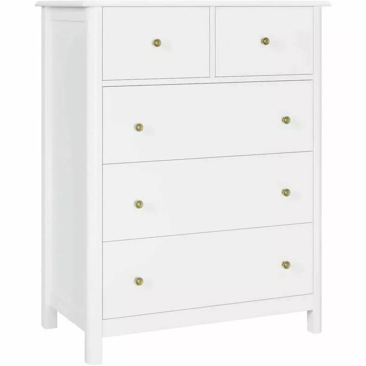 Kids Dresser of 5 Drawers. Dresser Chest with Easy Pull Handle for Bedroom. Living Room. White Finish