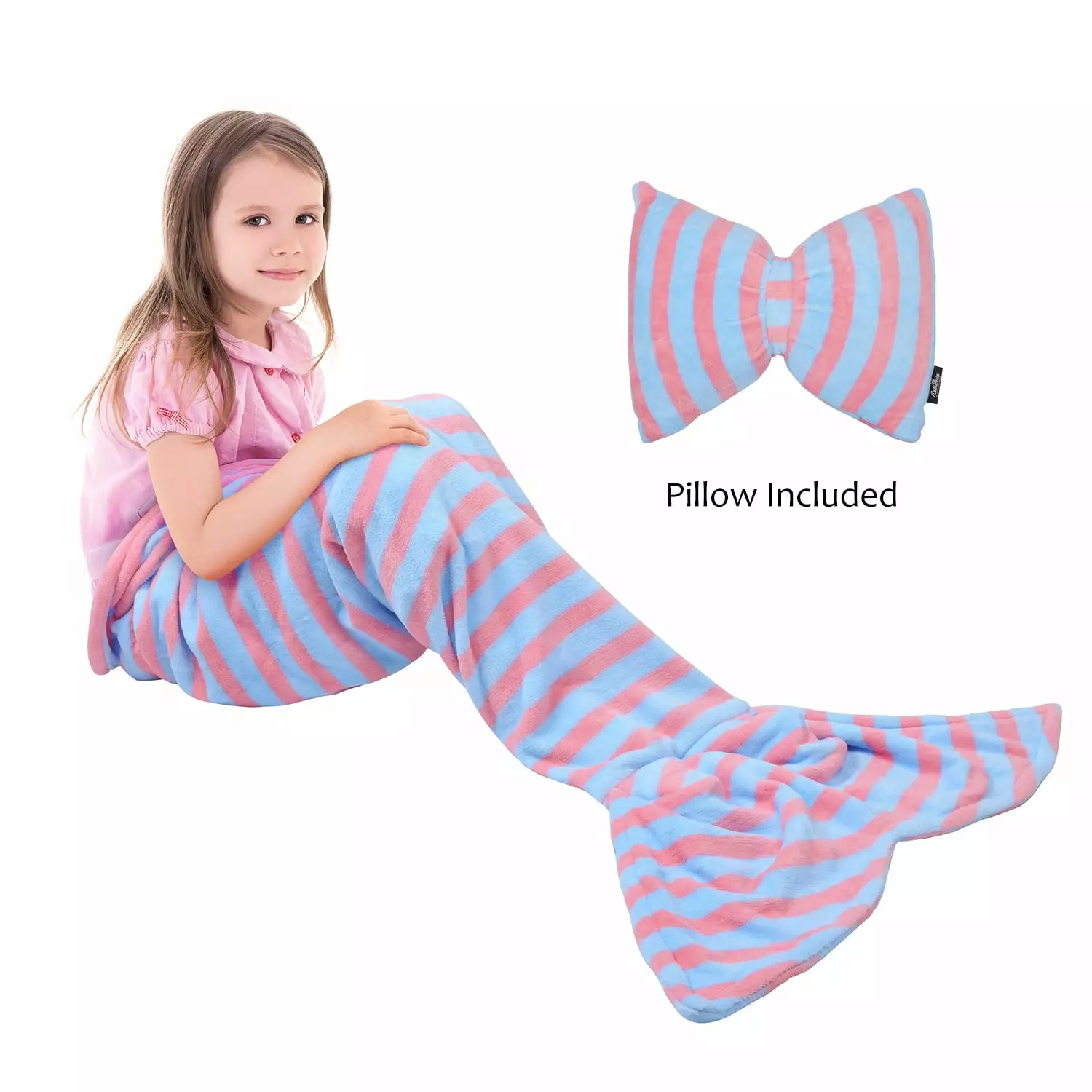 Kids Mermaid Tail Blanket. Pillow Cushion.Super Soft Coral Plush Fleece Mermaids Snuggle Sleeping Bag for Girls Teens Children as Gifts 60x21 by Catalonia