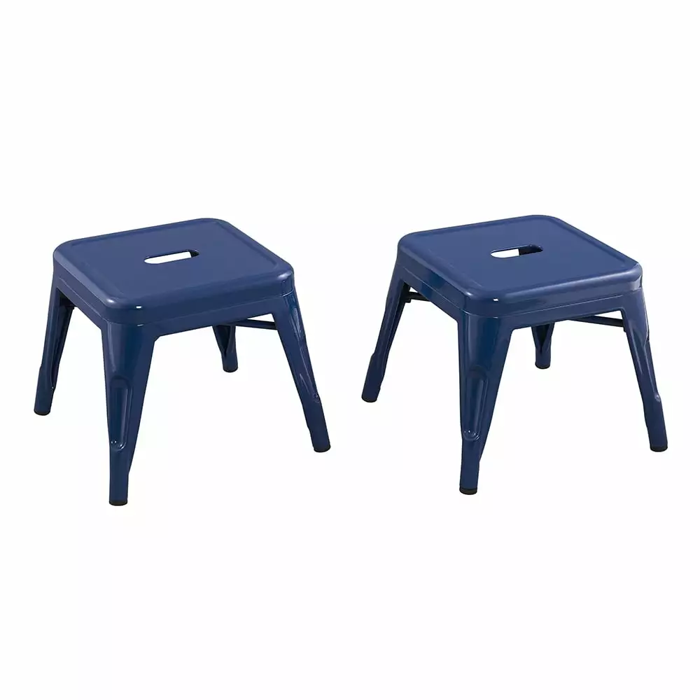 Kids Navy Metal Stools Set of 2