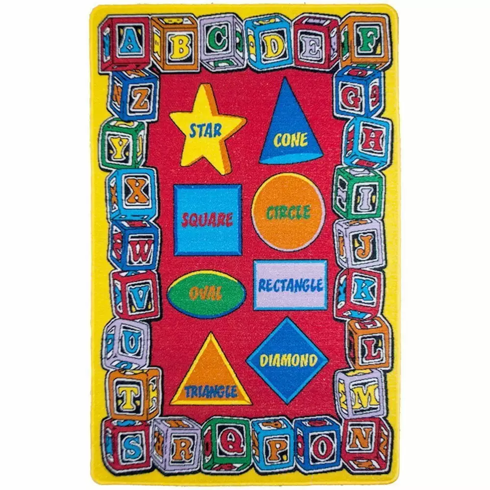 Kids Rug Alphabet Shapes 3' X 5' ABC Learning Carpet (39 x 56)