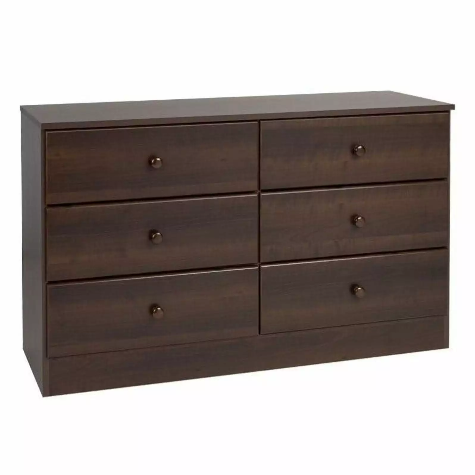 Kingfisher Lane Solid Wood 6 Drawer Double Bedroom in Espresso