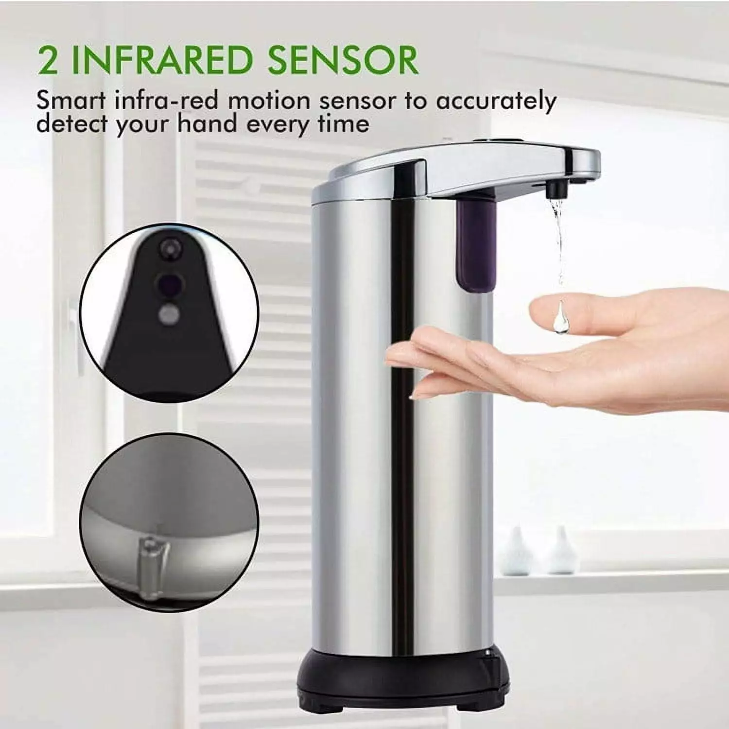 Kitchen Essentials Ozmmyan Automatic Soap Dispenser. Touchless 3-Level Adjustable Hand Sanitizer Dispenser. Equipped Upgraded Waterproof Base Infrared Sensor. Stainless Steel Liquid Soap Clearance