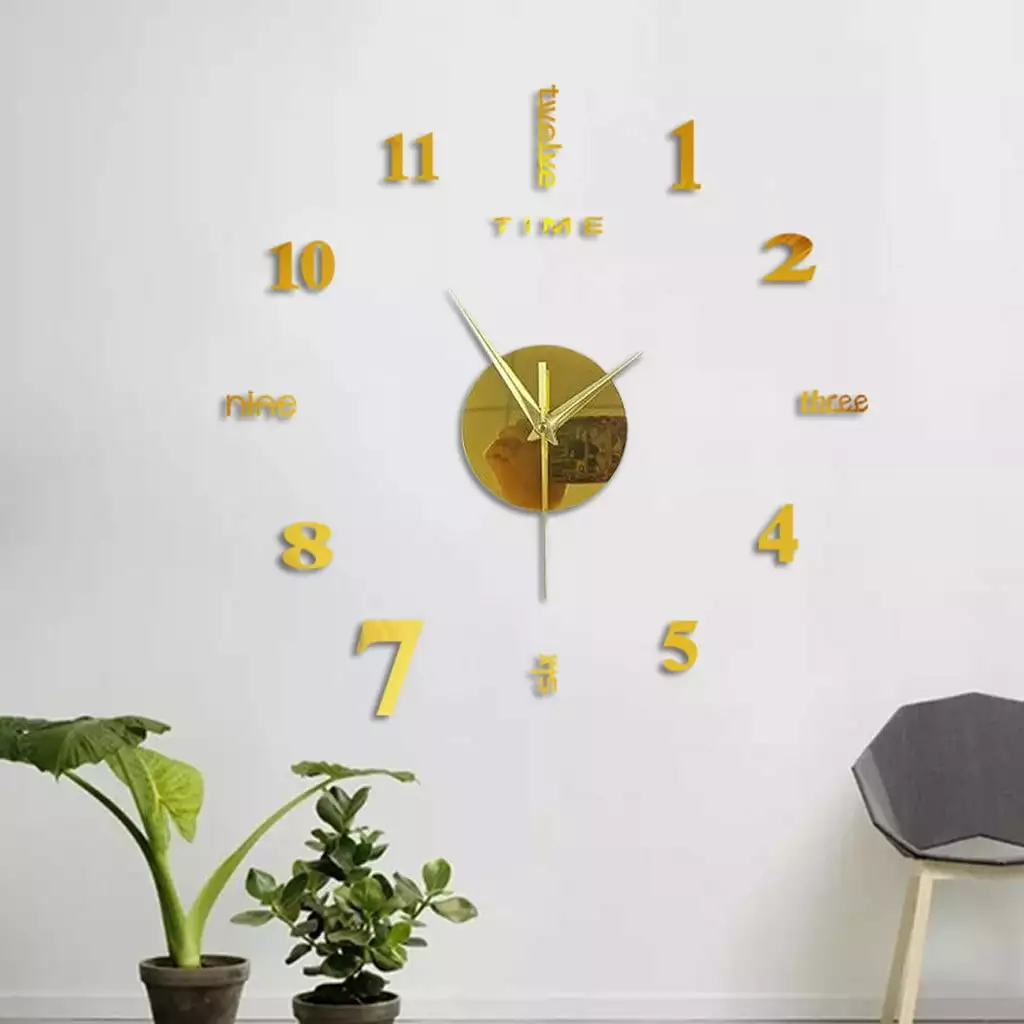 Kitchen Utensils on Clearance Frameless Diy Wall Mute Clock Mirror Surface Sticker Home Office Decor Gift for Women