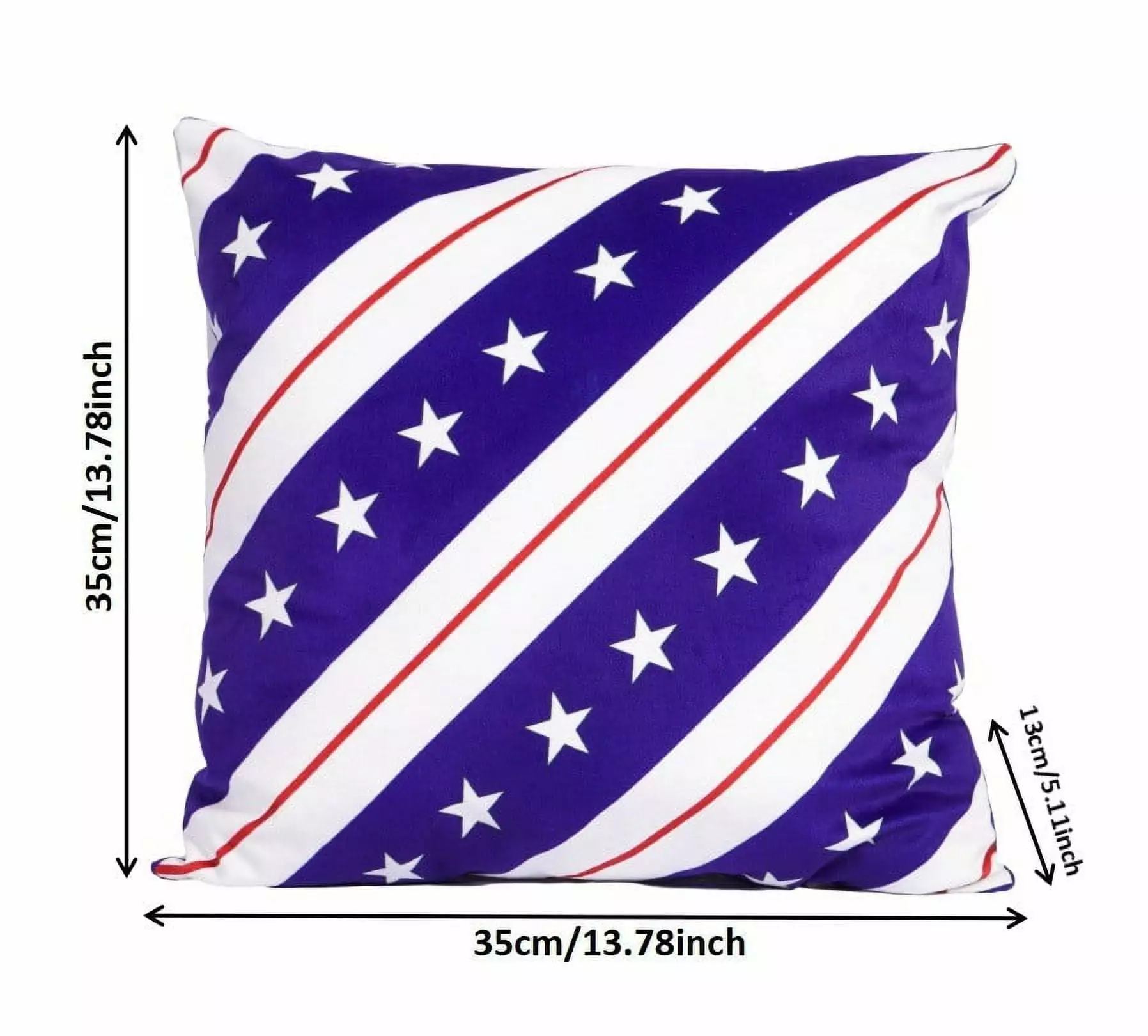 Komiseup 4th of July Throw Pillows Patriotic Day American Flag Stars and Stripes. Independence Day Decorations Indoor and Outdoor Cushion for Home Sofa Couch