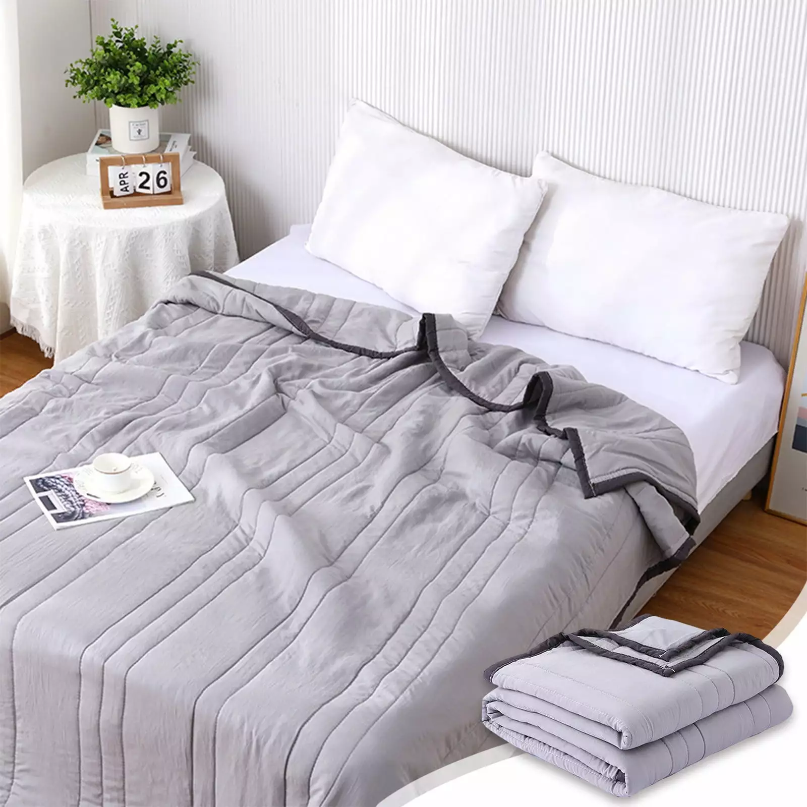 Komiseup Cooling Blanket. Summer Cooler Quilt Comforter Queen Absorbs Body Heat to Keep Cool. Double-Sided Cooling Blanket for Hot Sleepers. Lightweight Cold Blanket