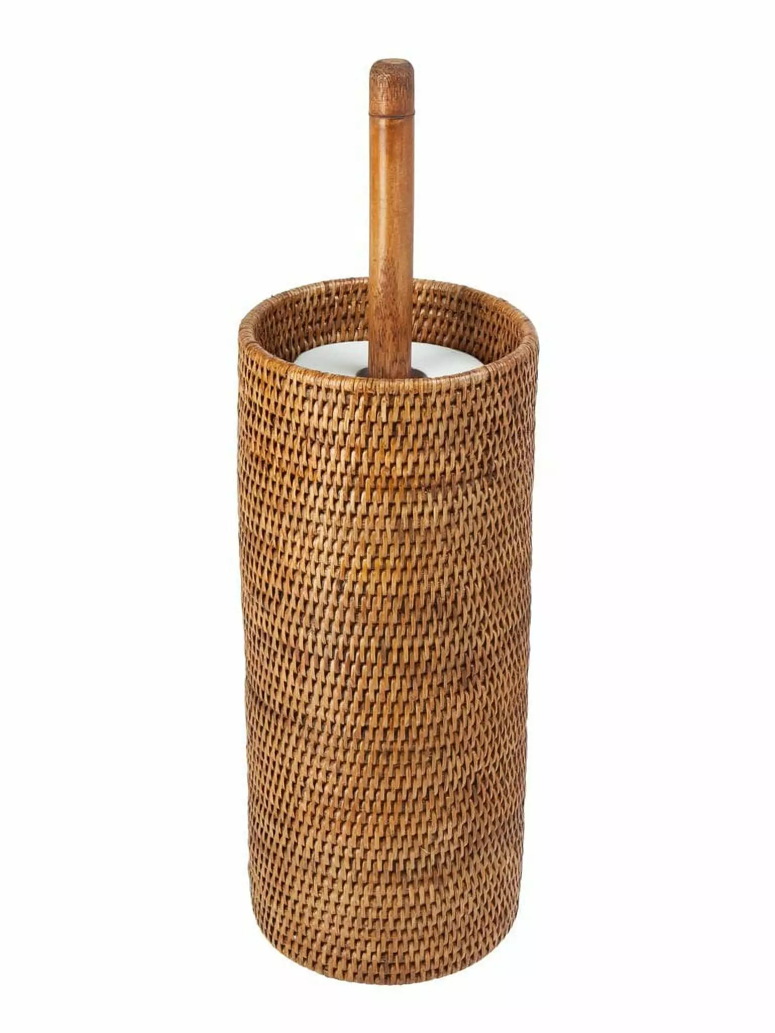 Kouboo Rolls La Jolla Hand Woven Rattan Toilet Paper Storage. 3 Rolls Of Tissue Holder For Bathroom. Toilet Paper Roll Holder Stand. Honey Brown