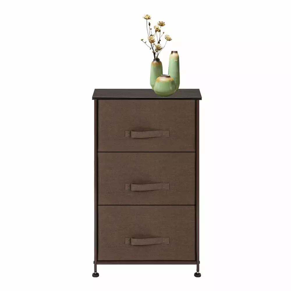 Ktaxon Vertical Dresser Storage Tower - Sturdy Steel Frame. Wood Top Gray/Linen/Brown