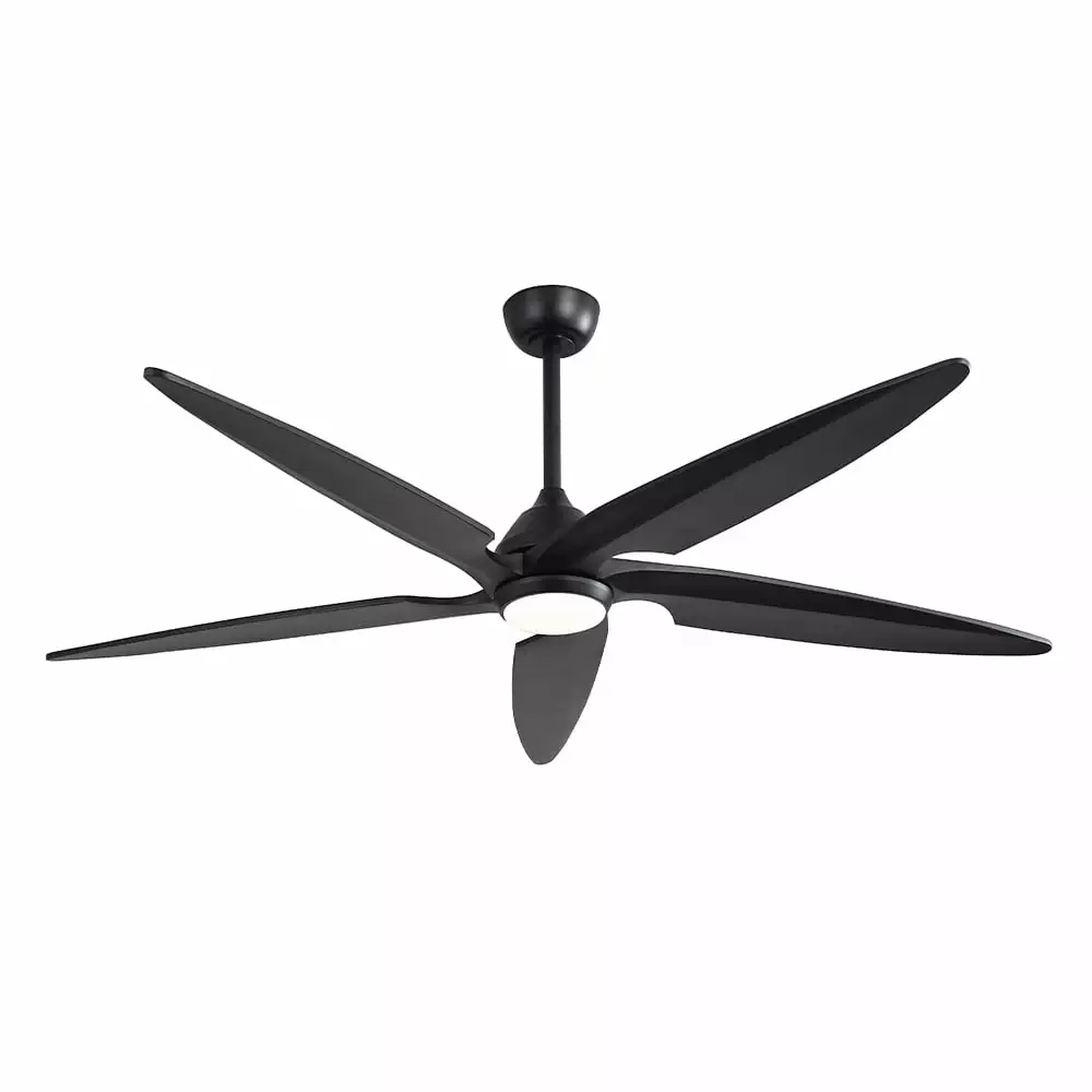 LEDET 54 in. Black Indoor 5-Solid Wood Blades LED Ceiling Fan with Remote