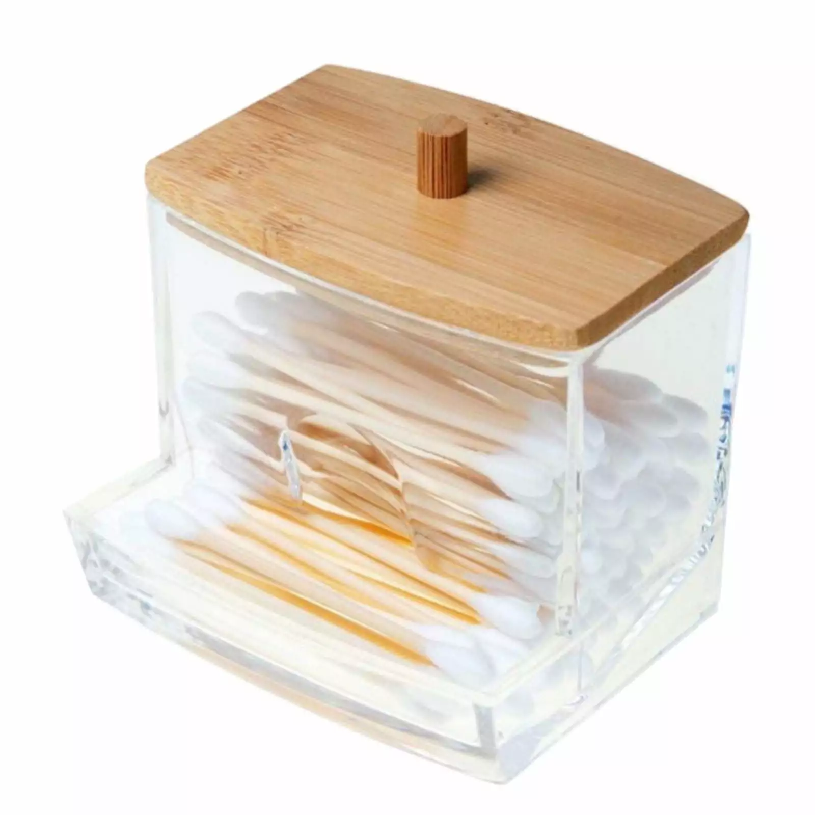 LIJCC Bathroom Jar Swabs Cotton Container Transparent Pad For Cotton Acrylic Bathroom Products