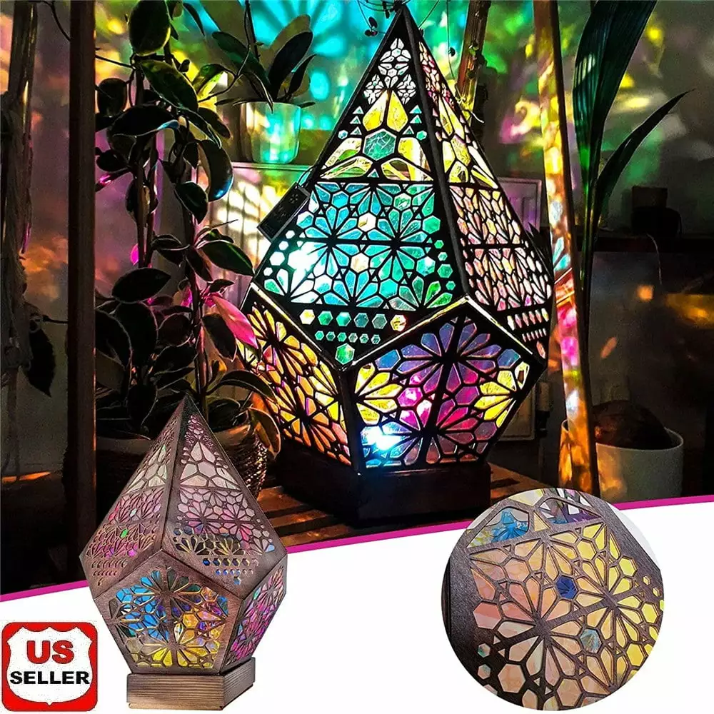 LINKPAL Polar Star Large Floor Lamp. Bohemian Led Colorful Diamond Lights. Geometric Lamp Bohemian Decoration. Colorful 3d Projection Night Lamp. Home Decor Gifts