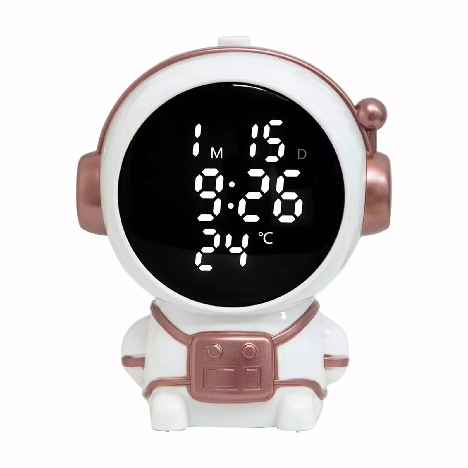 LMEEOR Alarm Clock Clearance Astronaut Cub Electronic Alarm Clock Featuring Night Mode and Real-time Indoor Temperature Monitoring for Added Convenience and Comfort Alarm Clock Red-b