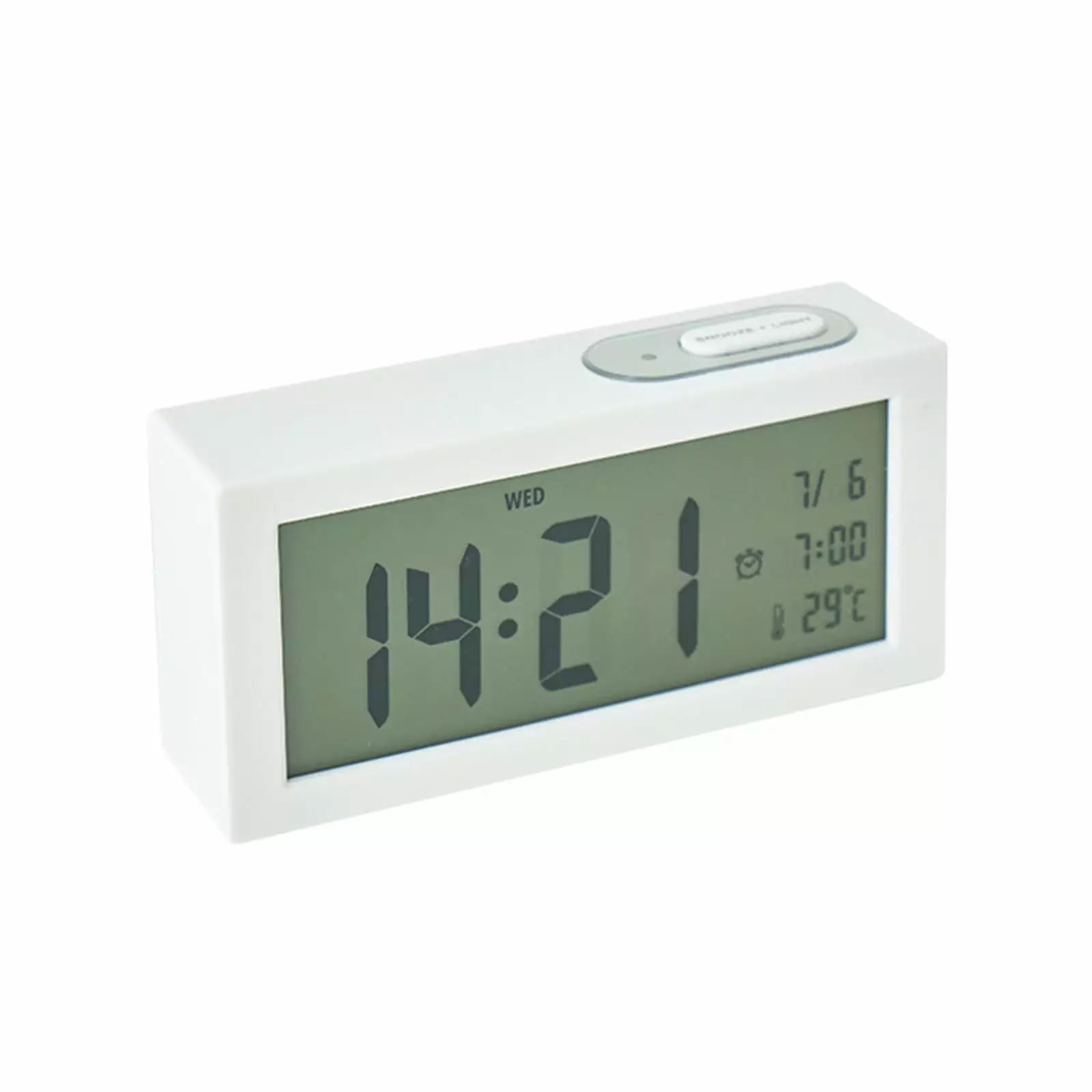 LMEEOR Alarm Clock Clearance Multifunction Alarm Clock Temperature Display Electronic Clock Intelligent Sensing Luminous Digital Clock Snooze Mute Clock Alarm Clock White-h