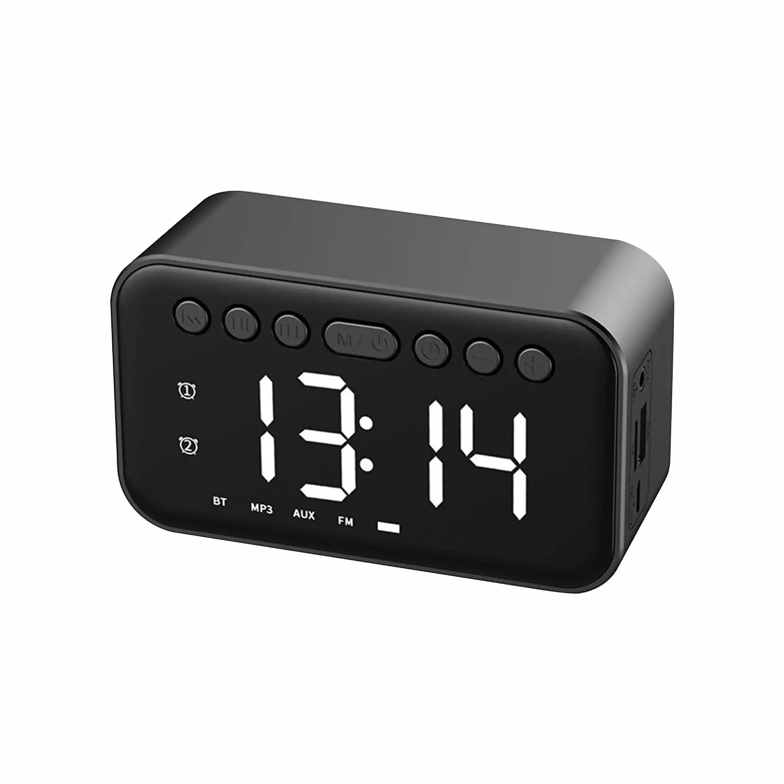 LMEEOR Bluetooth Audio Clearance Multi Functional Bluetooth Sound System with Card Insertion Wireless Multiple Playback Modes Alarm Clock Setting Mini Clock Alarm Clock Bluetooth Audio Black